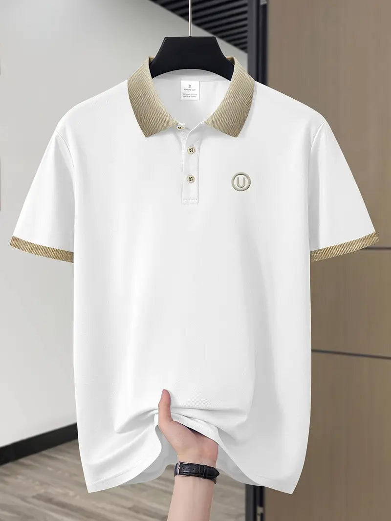 SlateEdge Polo – Ivory Sand Edition