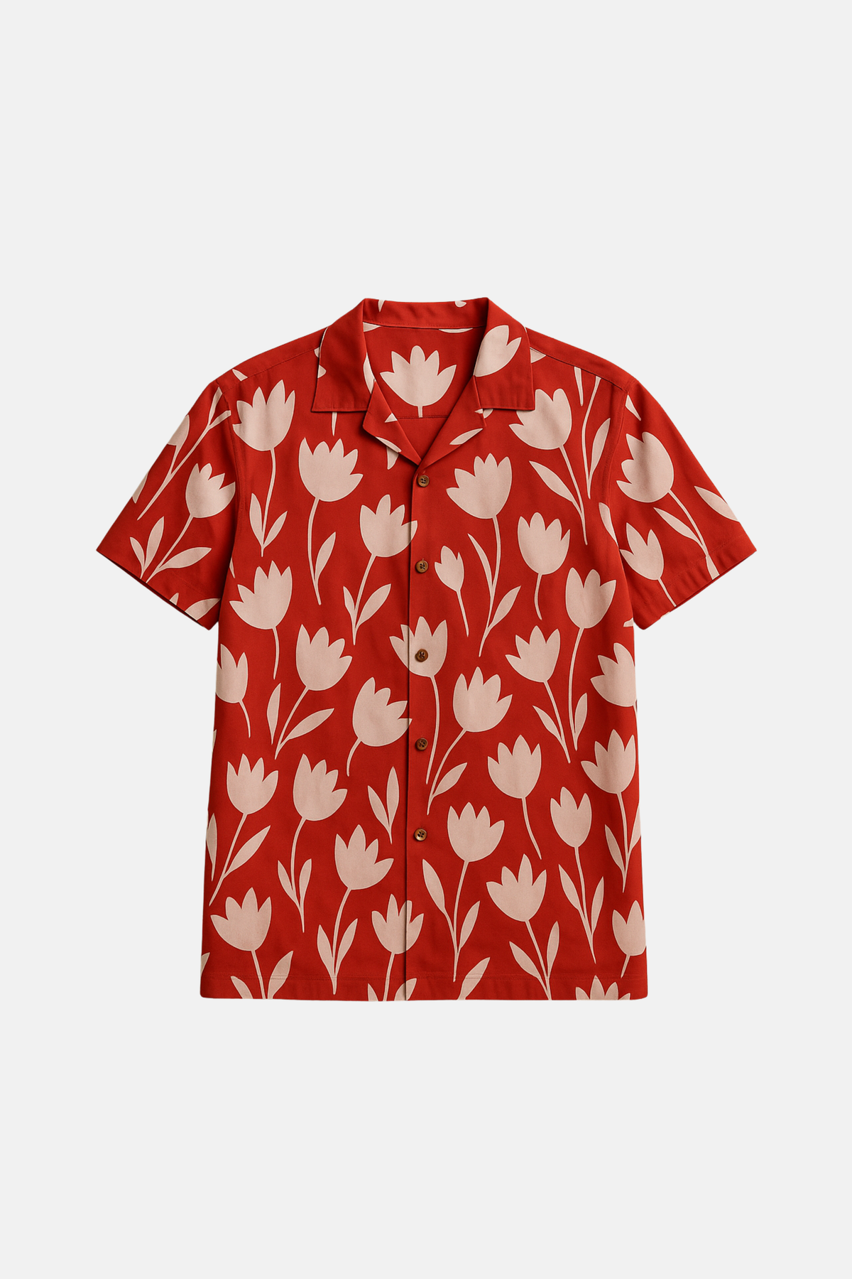 Rust Floral Textured Shirt