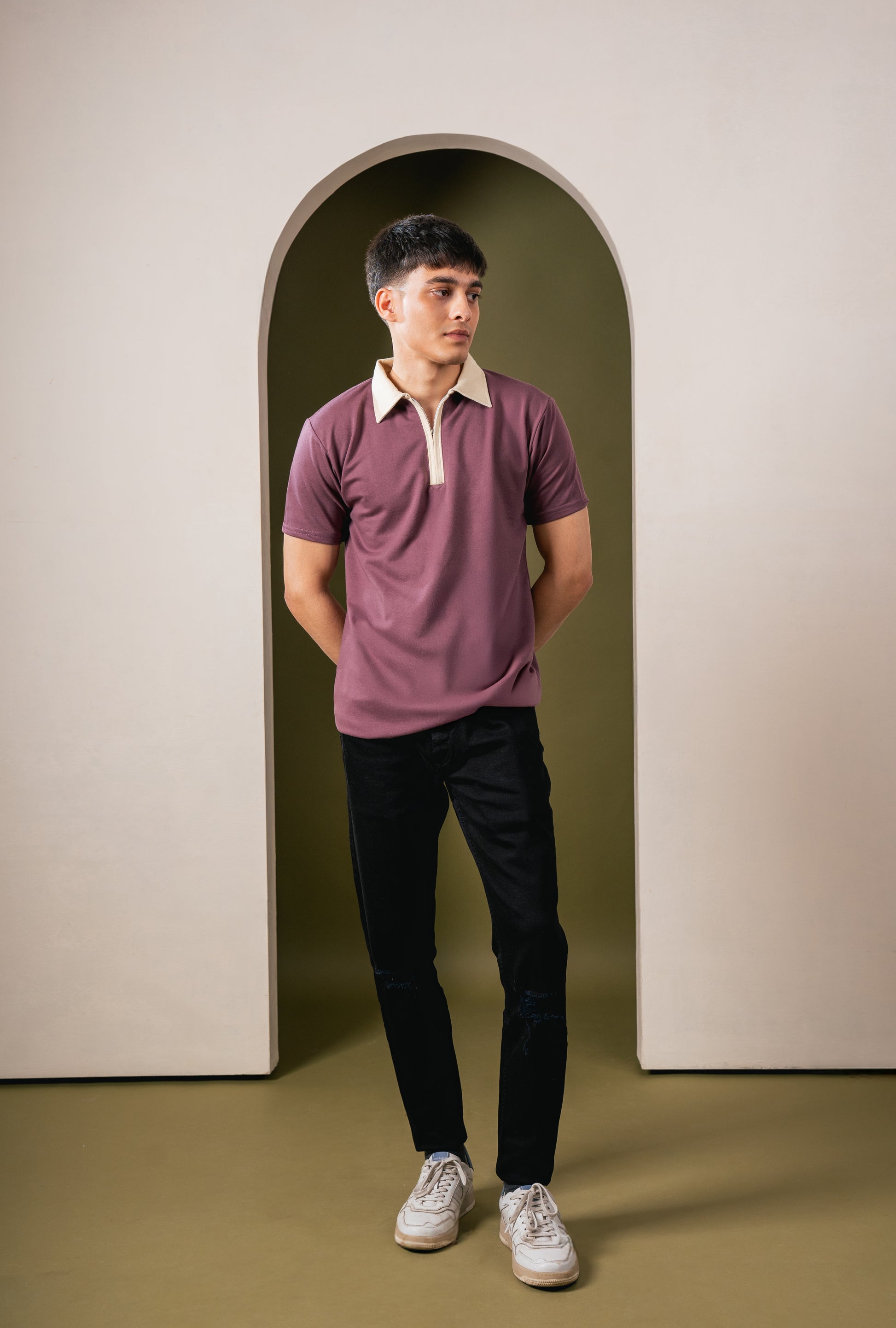 Monarch Zip Polo – Mocha Haze Brownie