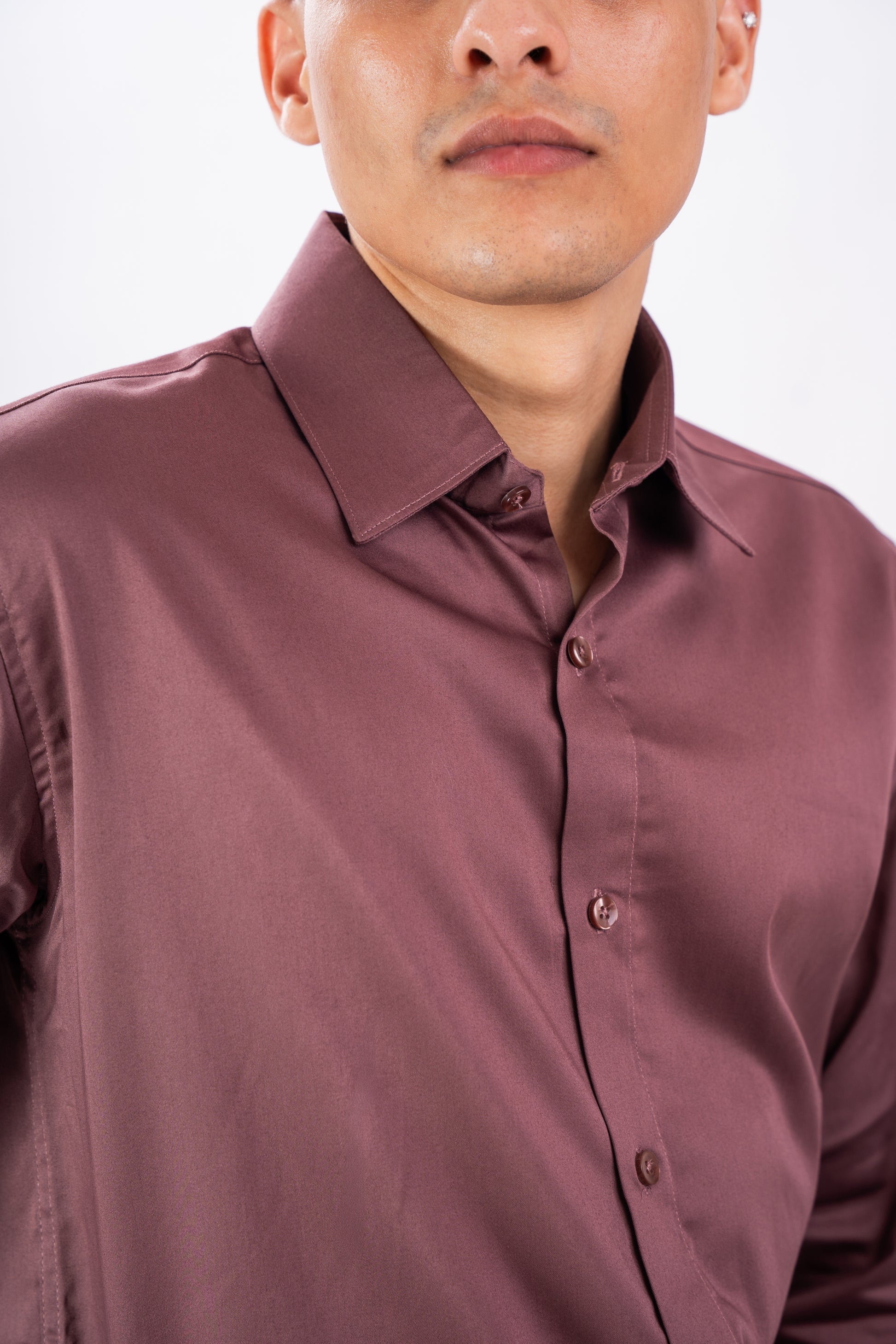 Mauve Mist Luxury Satin Shirt