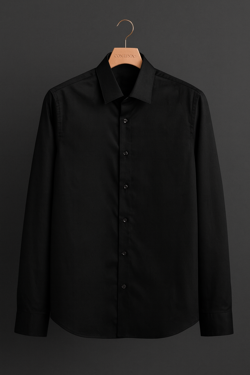 Classic Jet Black Luxury Satin Shirt