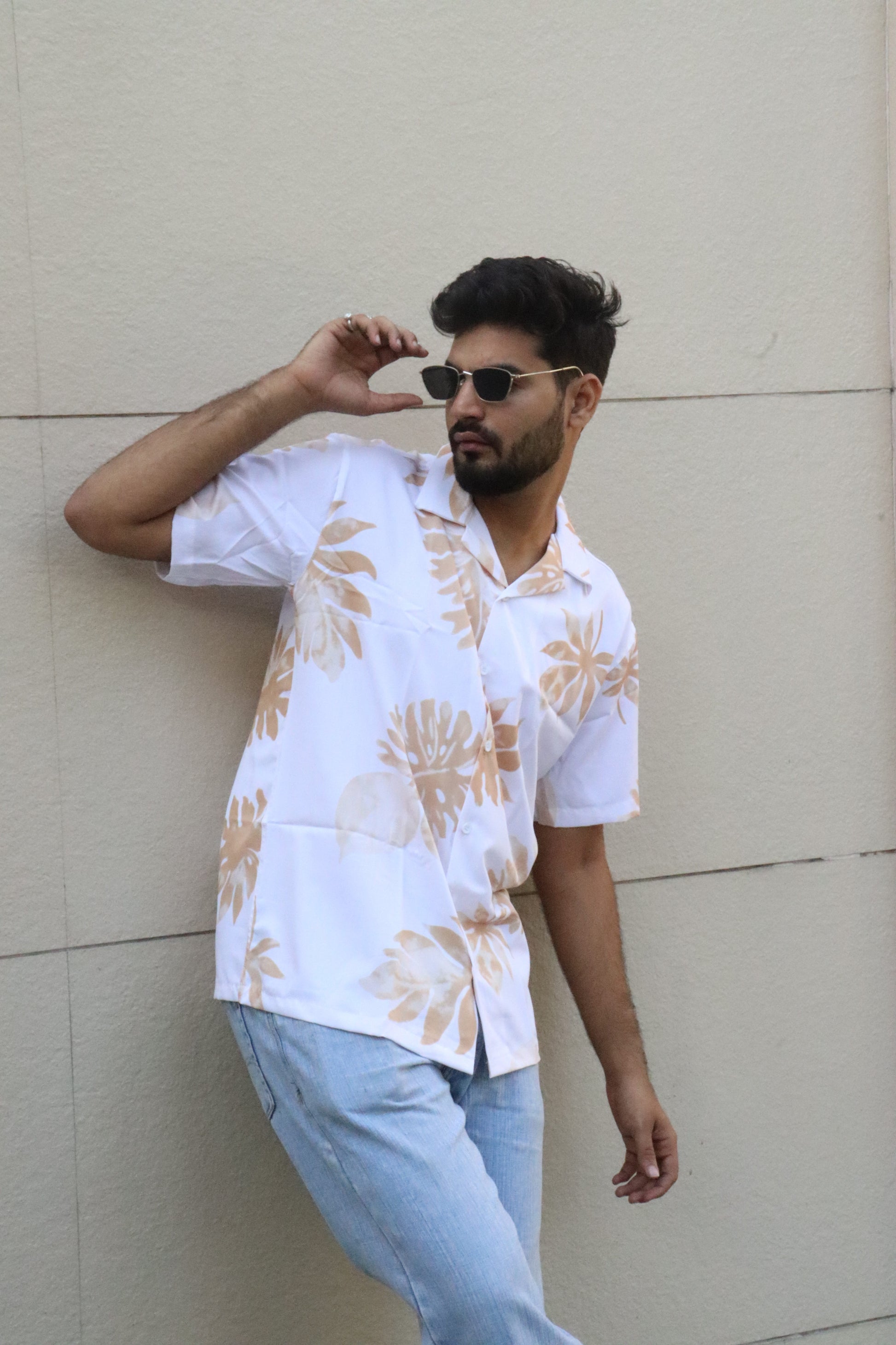 Sandstone Botanical Textured Shirt