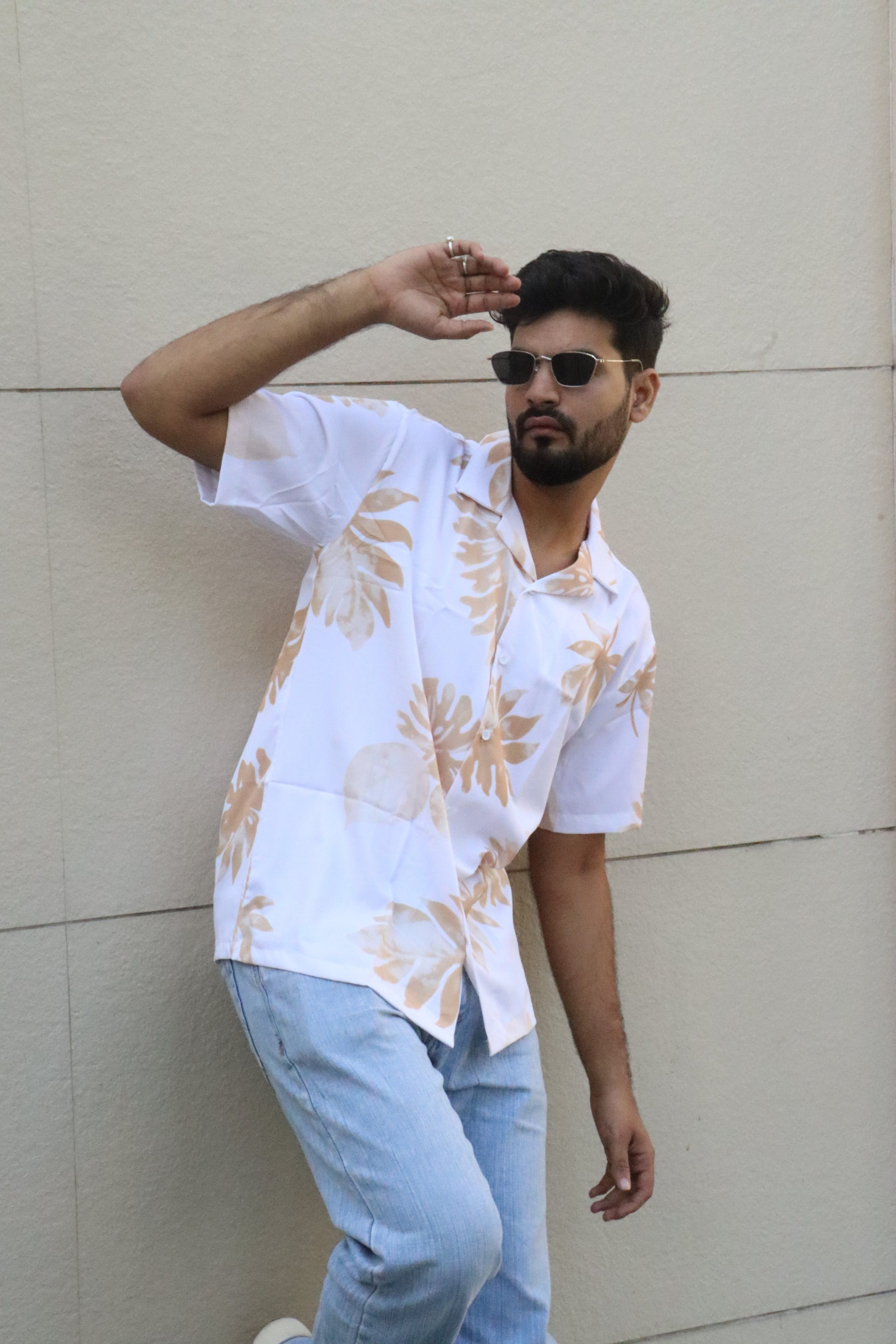 Sandstone Botanical Textured Shirt