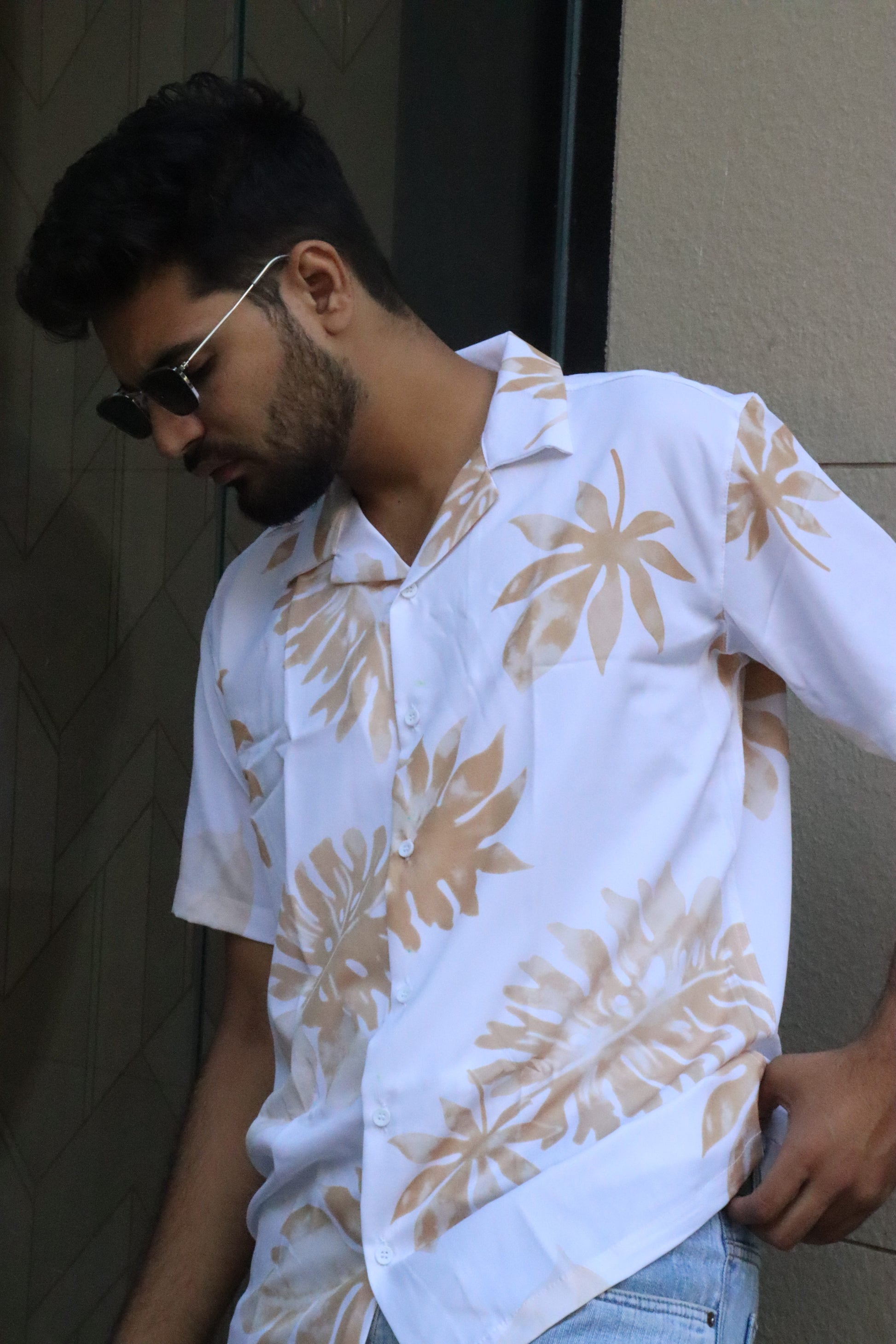 Sandstone Botanical Textured Shirt