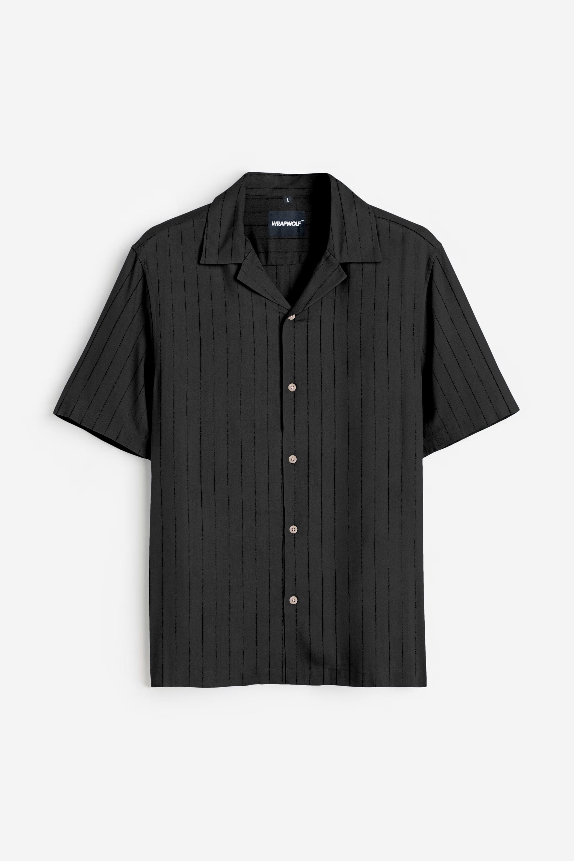 Onyx Black Liocine Cotton Shirt