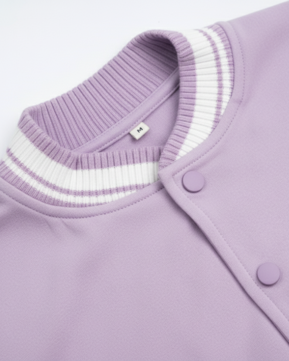 Lilac Lavender Varsity Jacket
