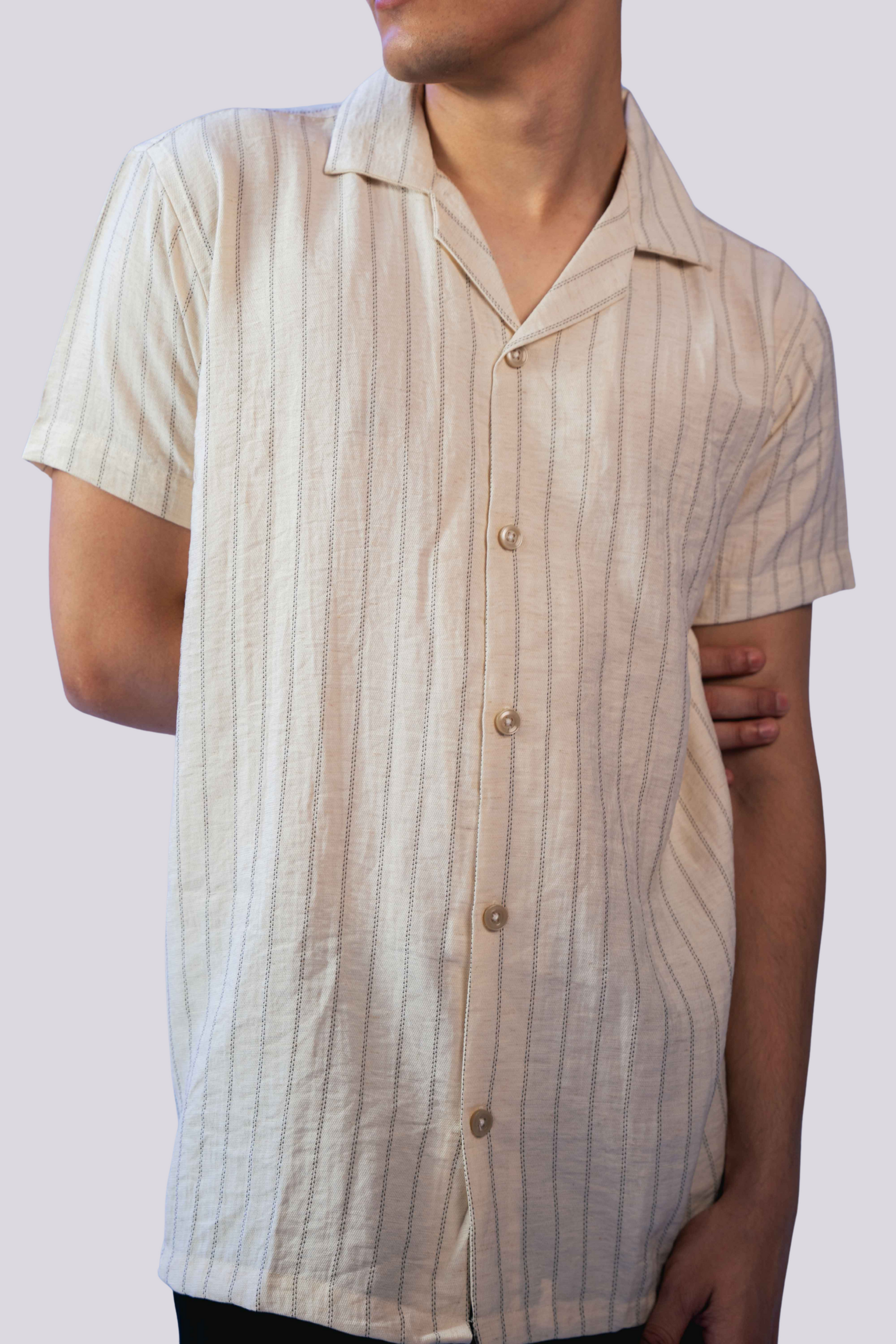 Silk Cream Premium Cotton Blend Shirt