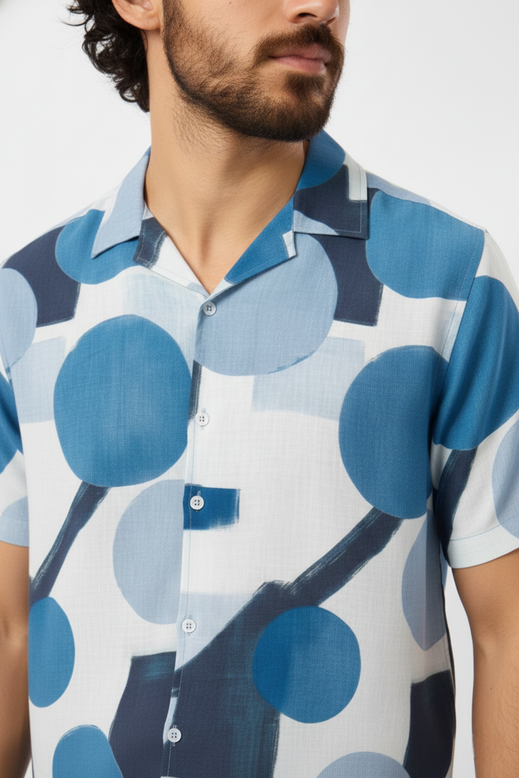 Blue Geo Abstract Art Shirt