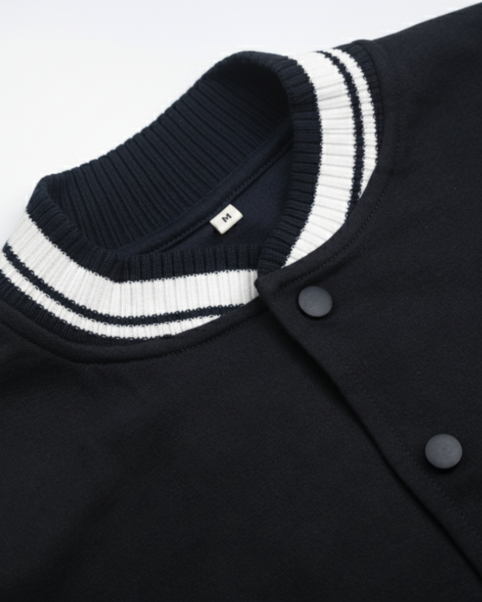 Charcoal Black Varsity Jacket