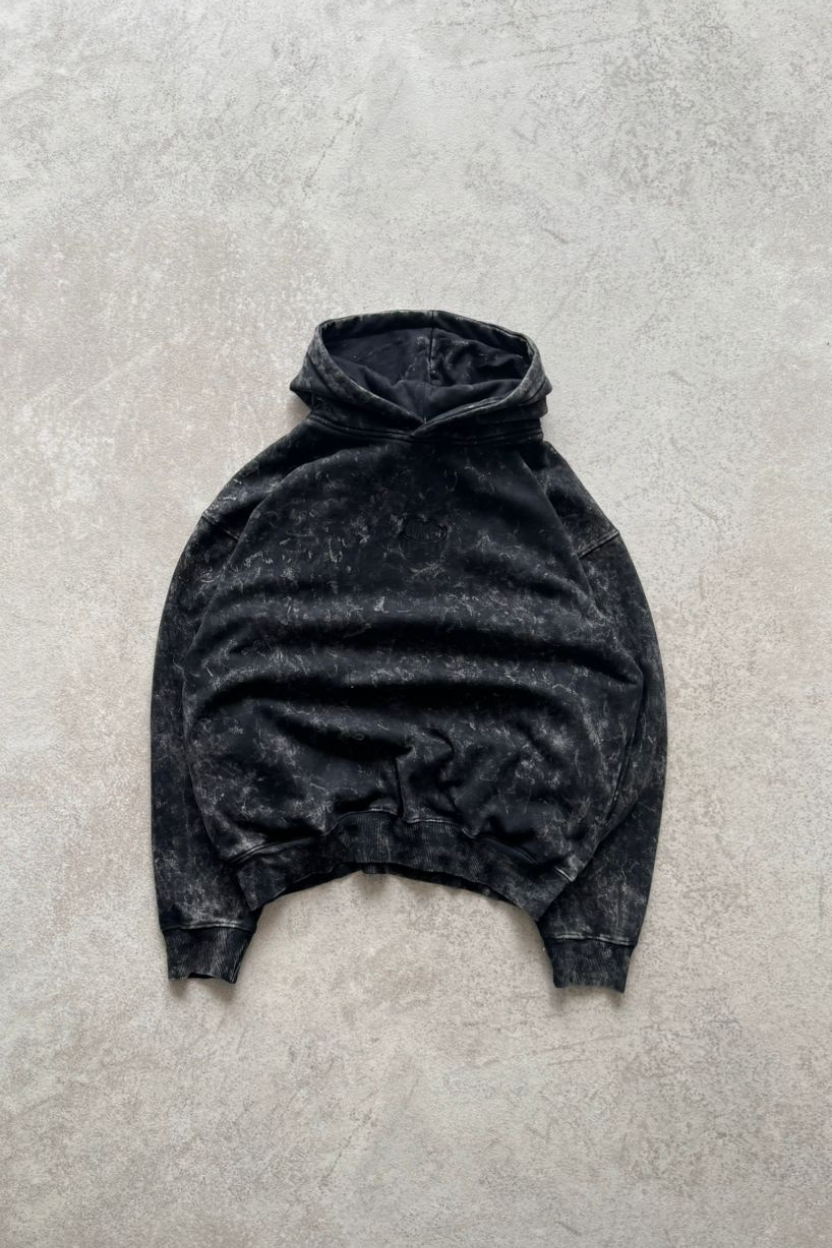 Charcoal Black Acid Hoodie