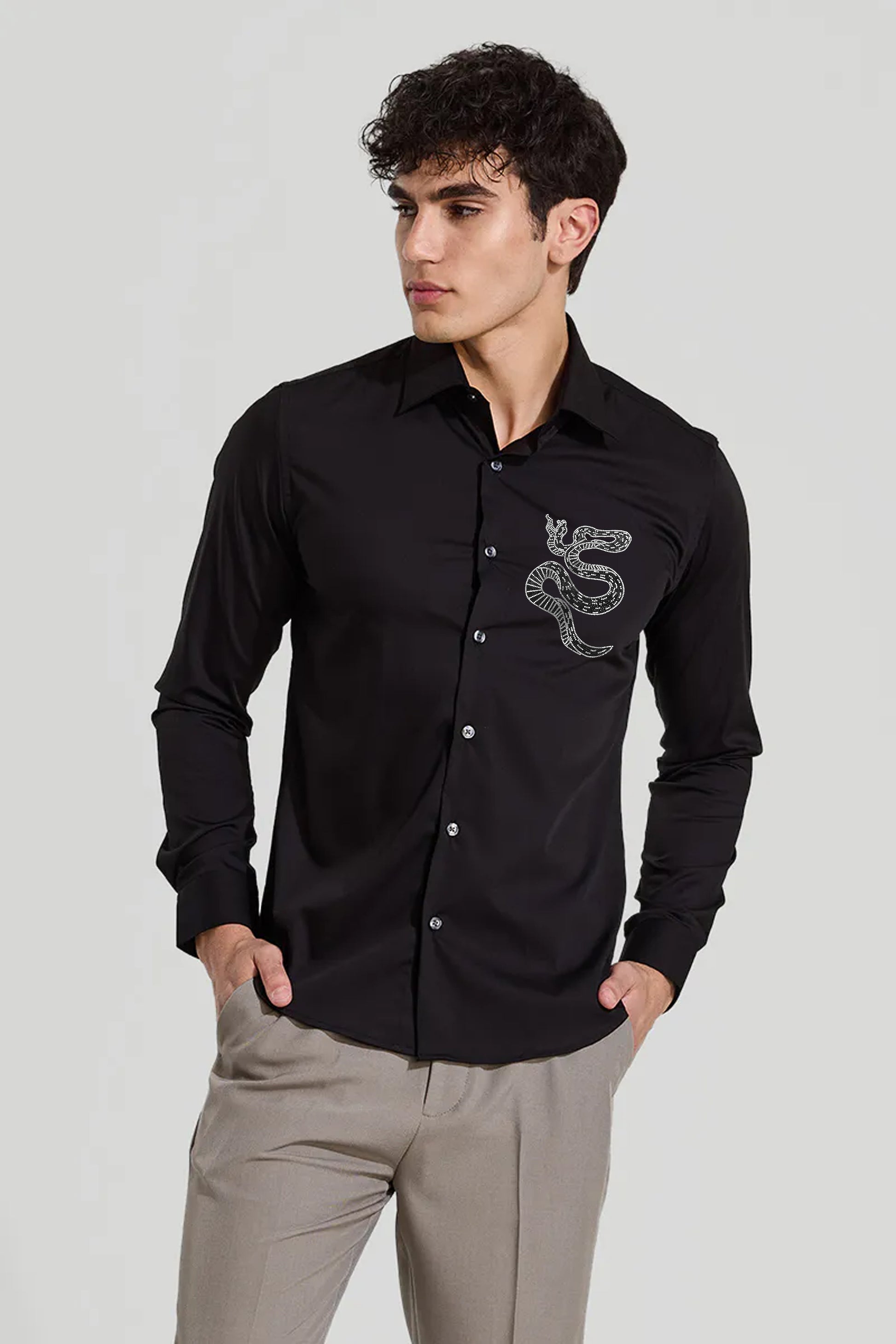 Black Venom Party Formal Shirt