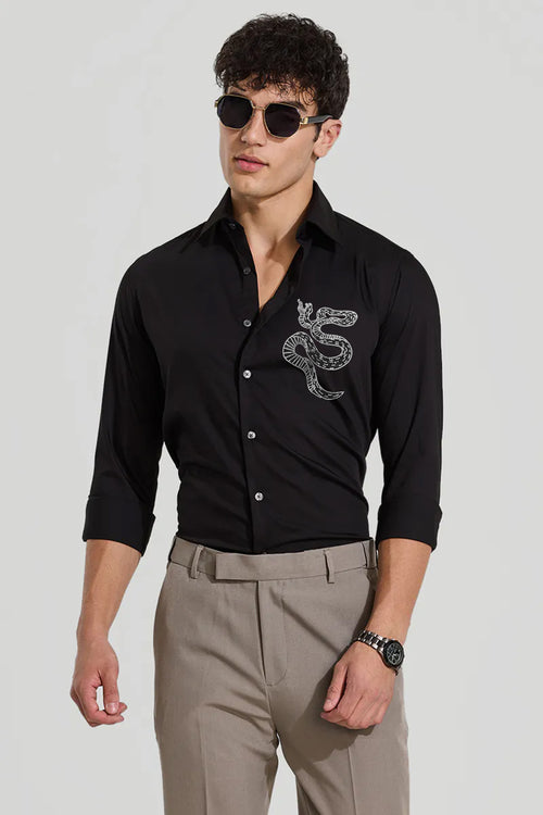 Black Venom Party Formal Shirt