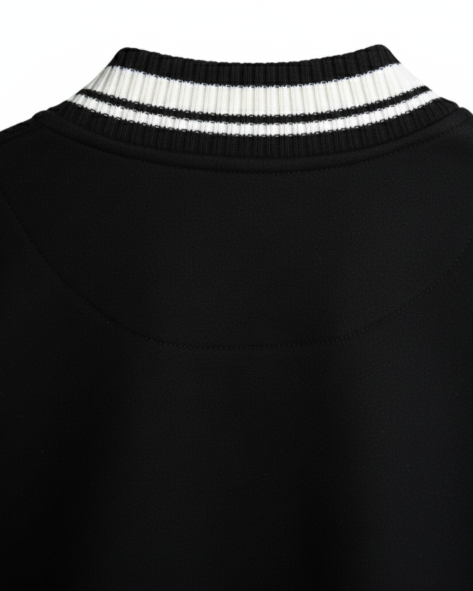 Charcoal Black Varsity Jacket