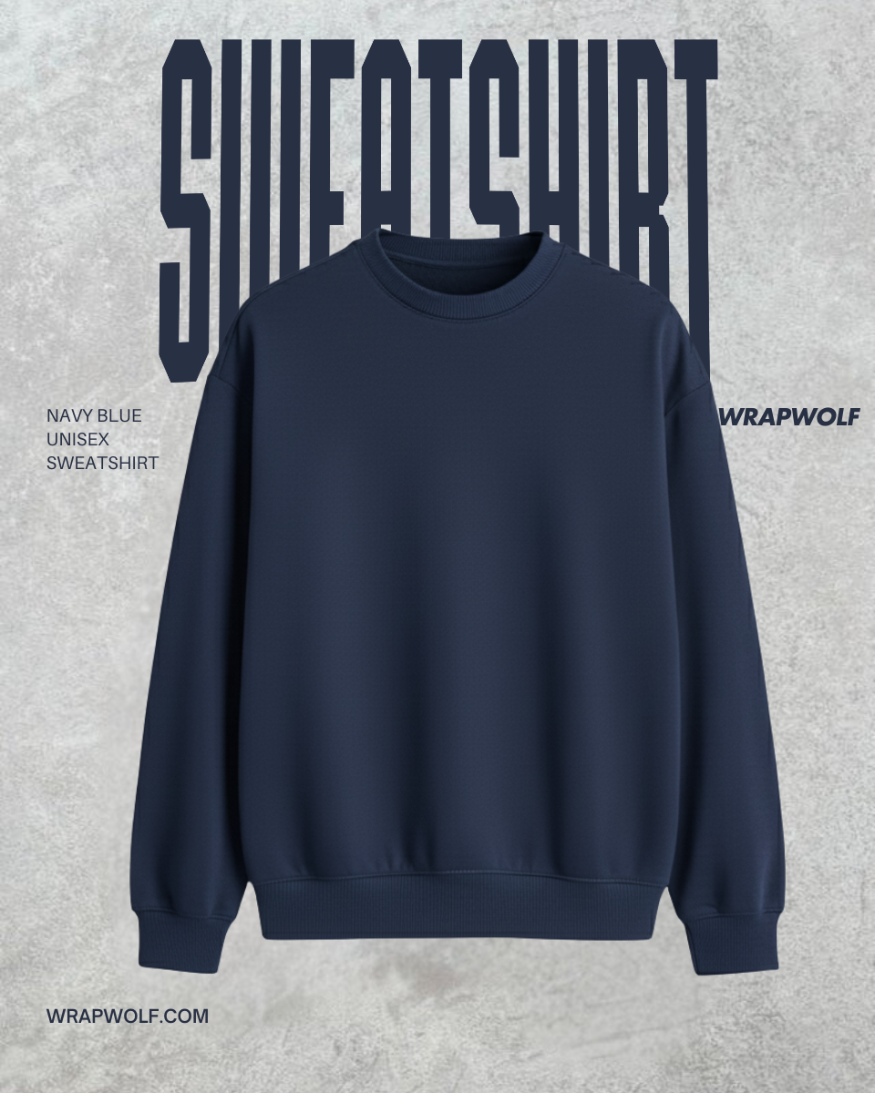 Navy Blue Unisex Sweatshirt