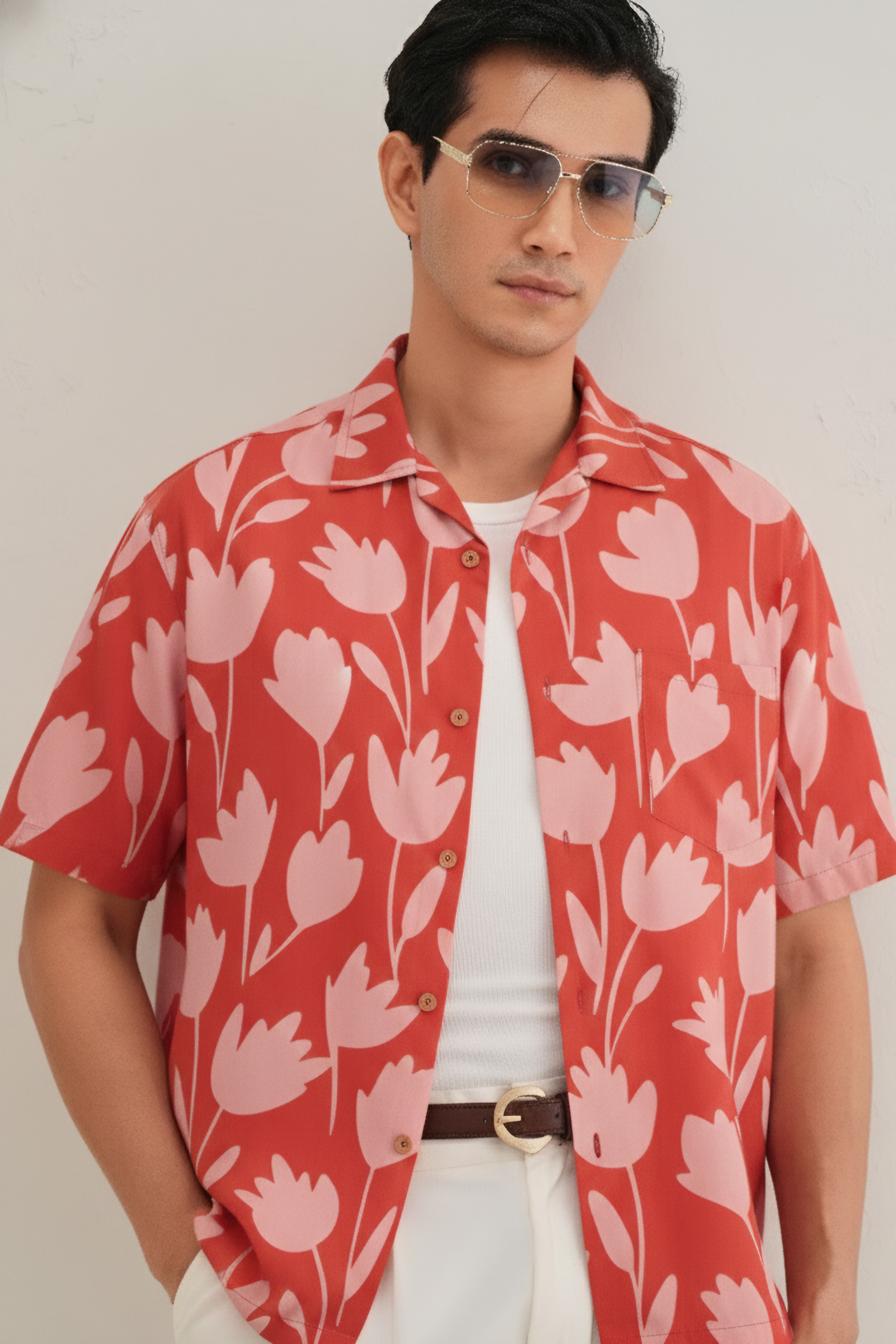 Rust Floral Shirt