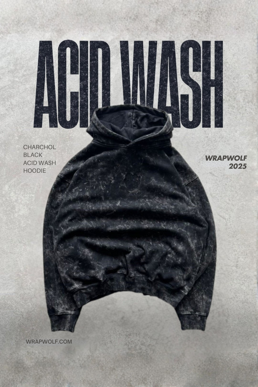 Charcoal Black Acid Hoodie