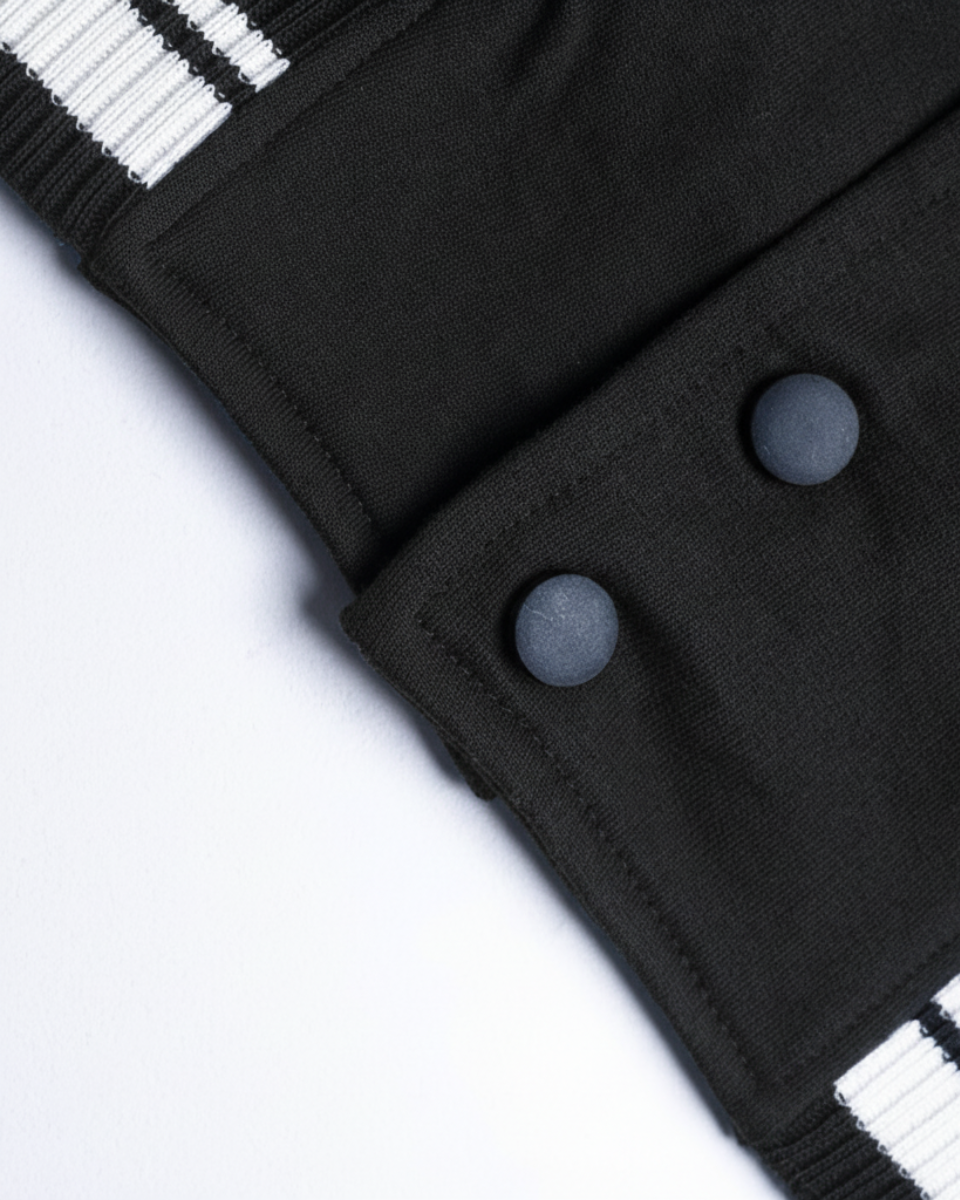 Charcoal Black Varsity Jacket