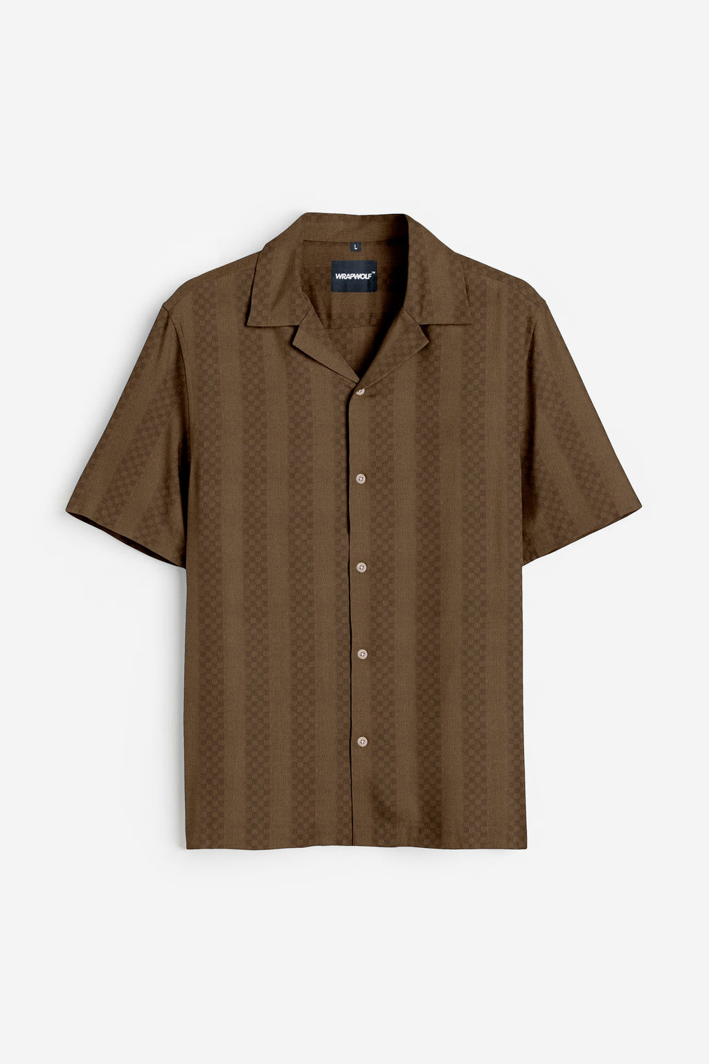 Mocha Roast Coffee Textured Cotton Shirt