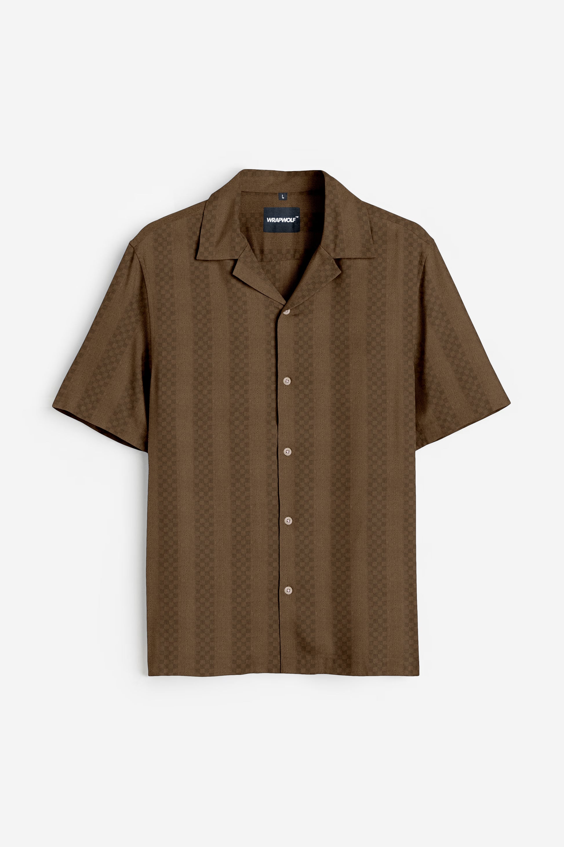 Mocha Roast Coffee Textured Cotton Shirt