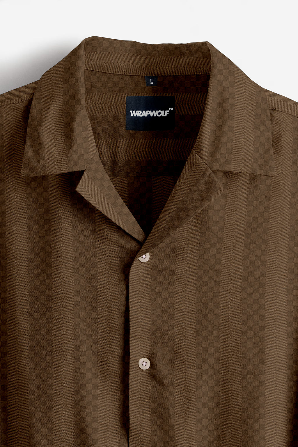 Mocha Roast Coffee Textured Cotton Shirt