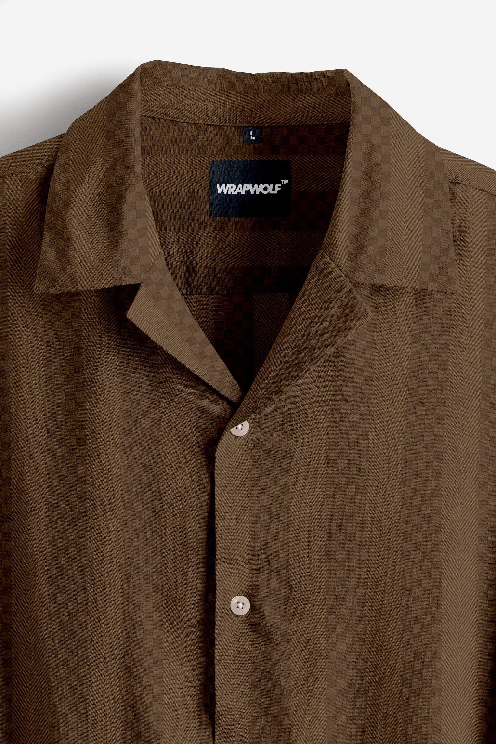 Mocha Roast Coffee Textured Cotton Shirt
