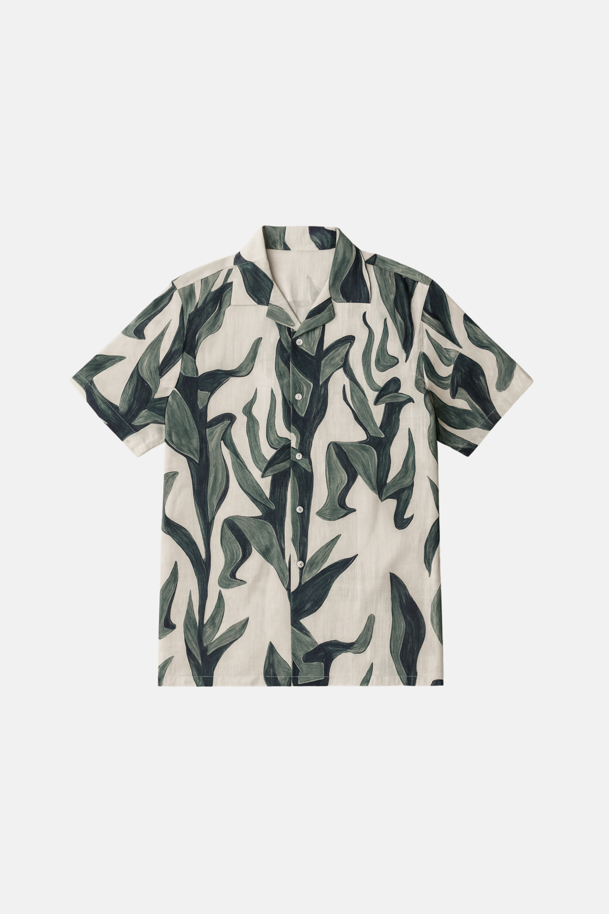 Grey-Leaf Pattern Shirt