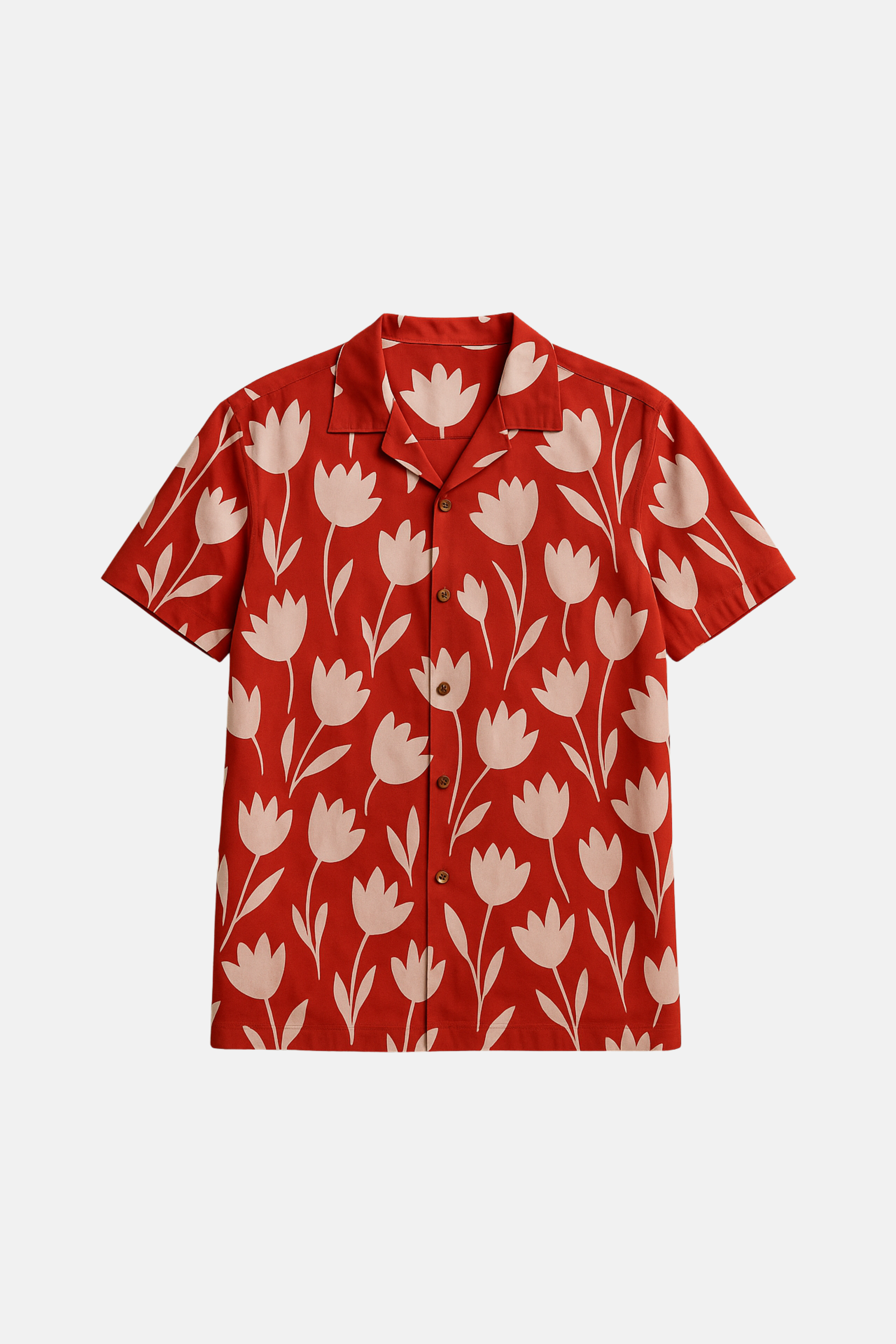 Rust Floral Textured Shirt