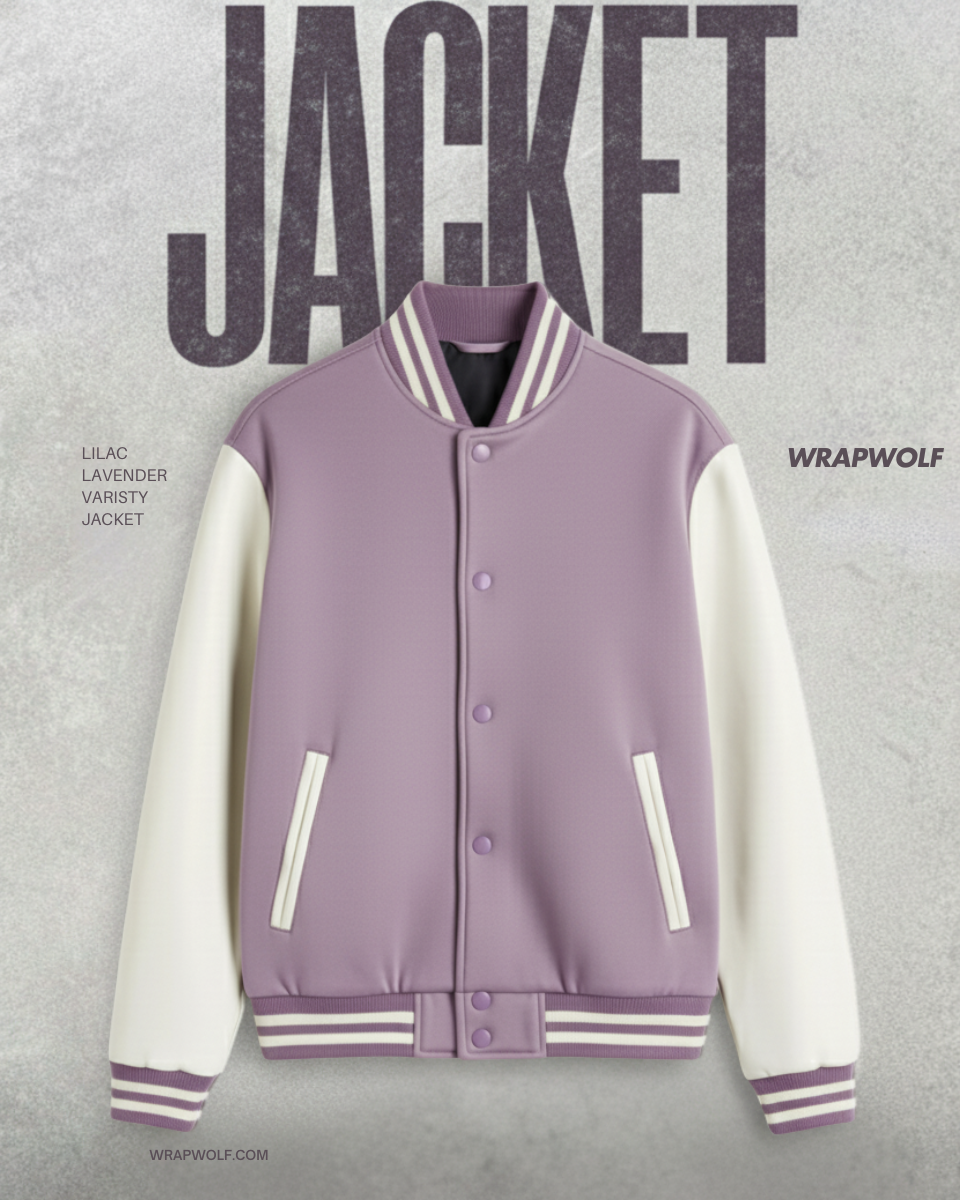 Lilac Lavender Varsity Jacket