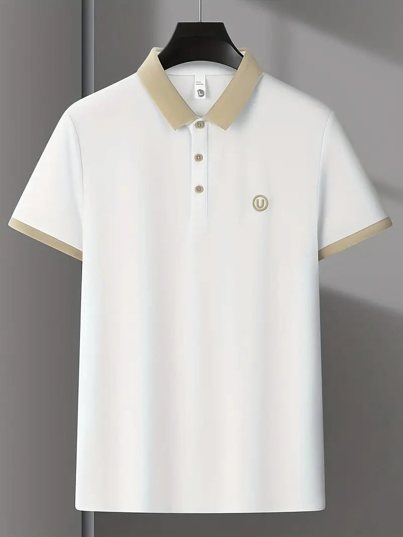 SlateEdge Polo – Ivory Sand Edition