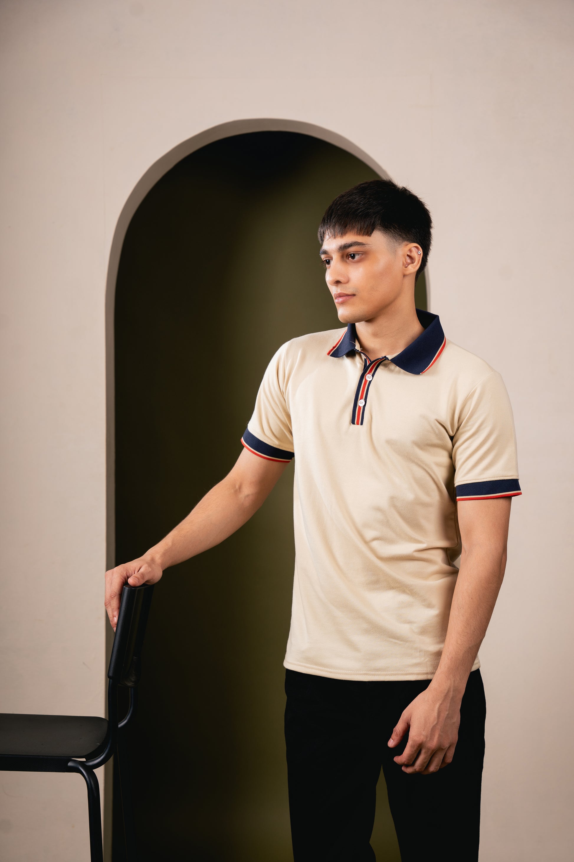 Regal Knit Polo – Luxe Almond Beige