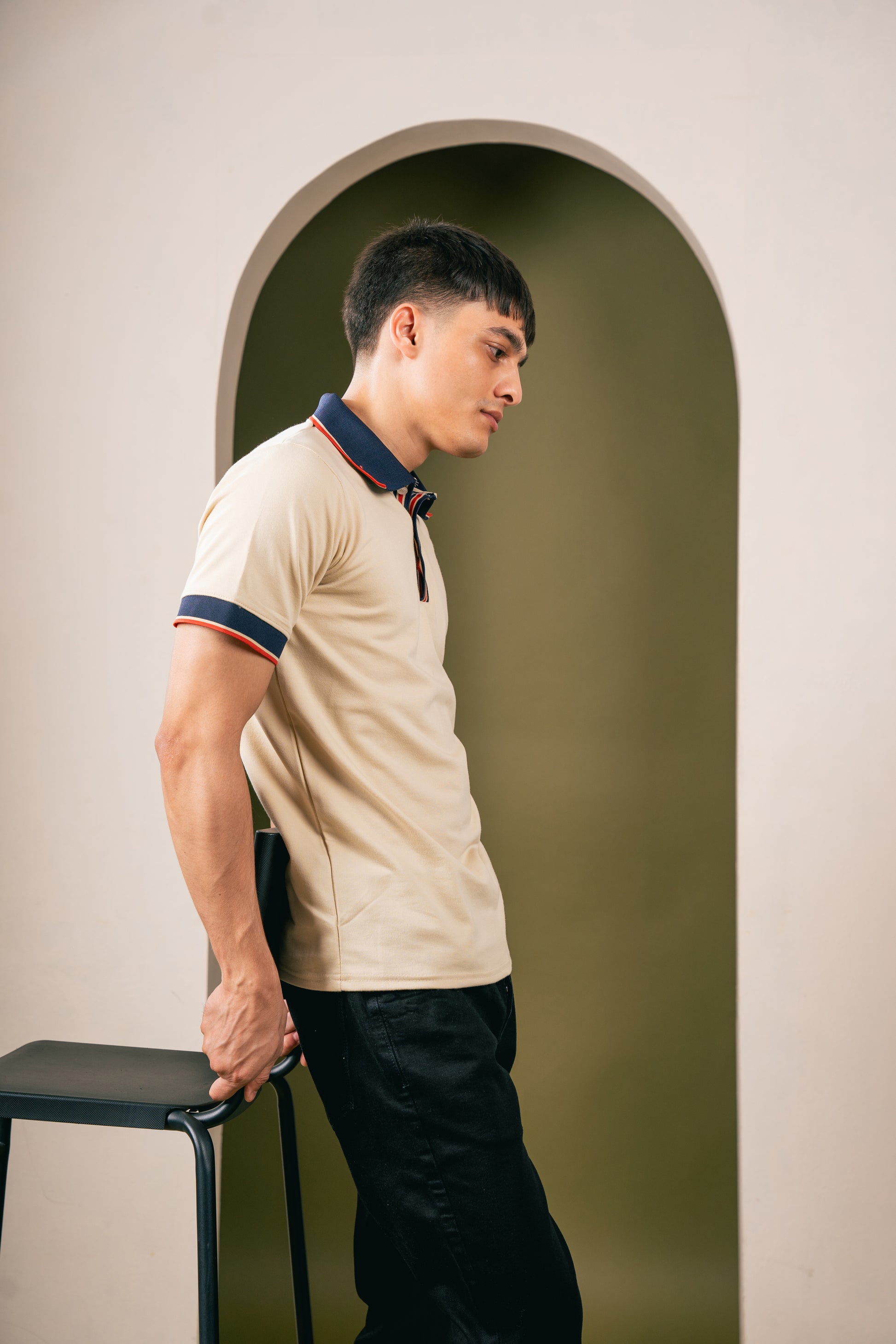 Regal Knit Polo – Luxe Almond Beige