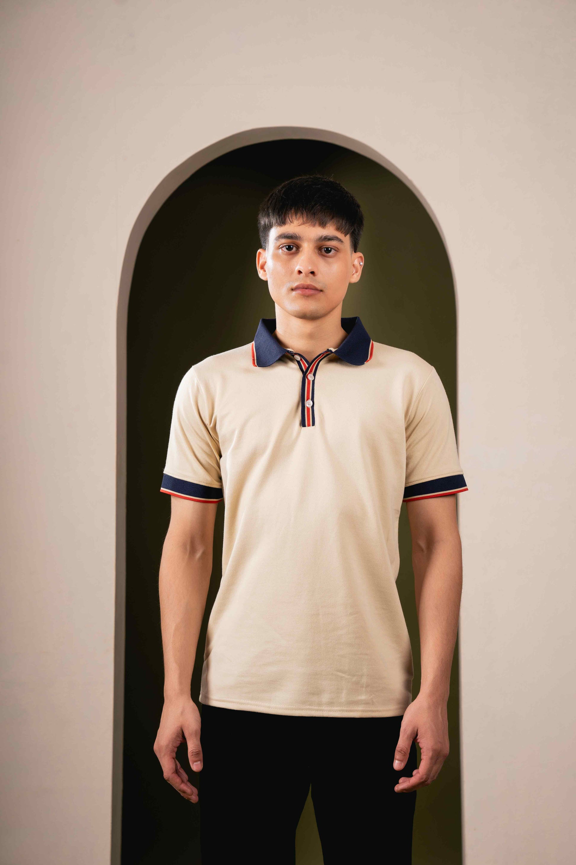 Regal Knit Polo – Luxe Almond Beige