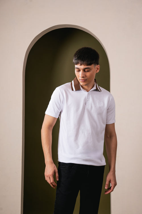 Imperial Crest Polo - Ivory Frost