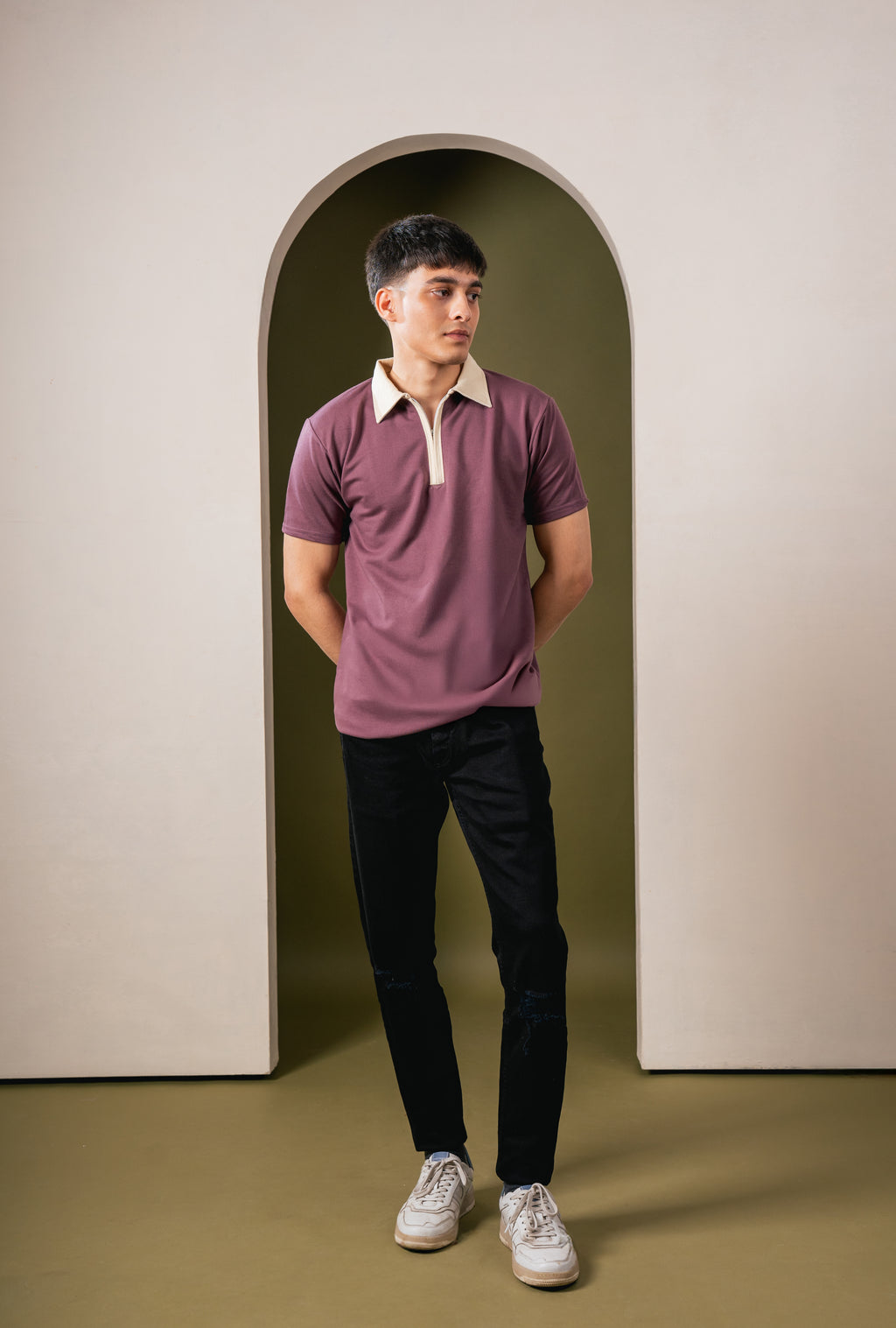Monarch Zip Polo – Mocha Haze Brownie