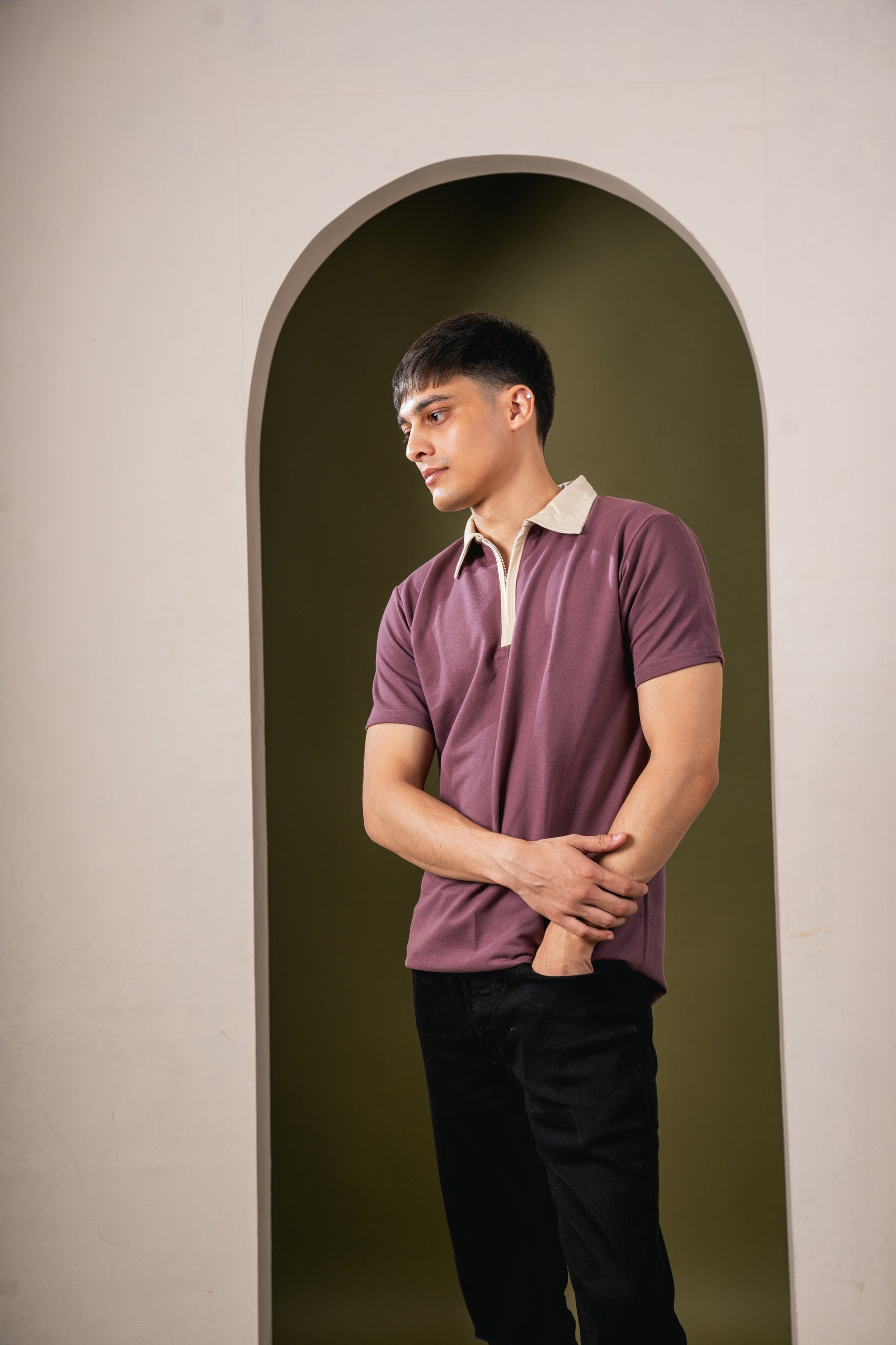 Monarch Zip Polo – Mocha Haze Brownie