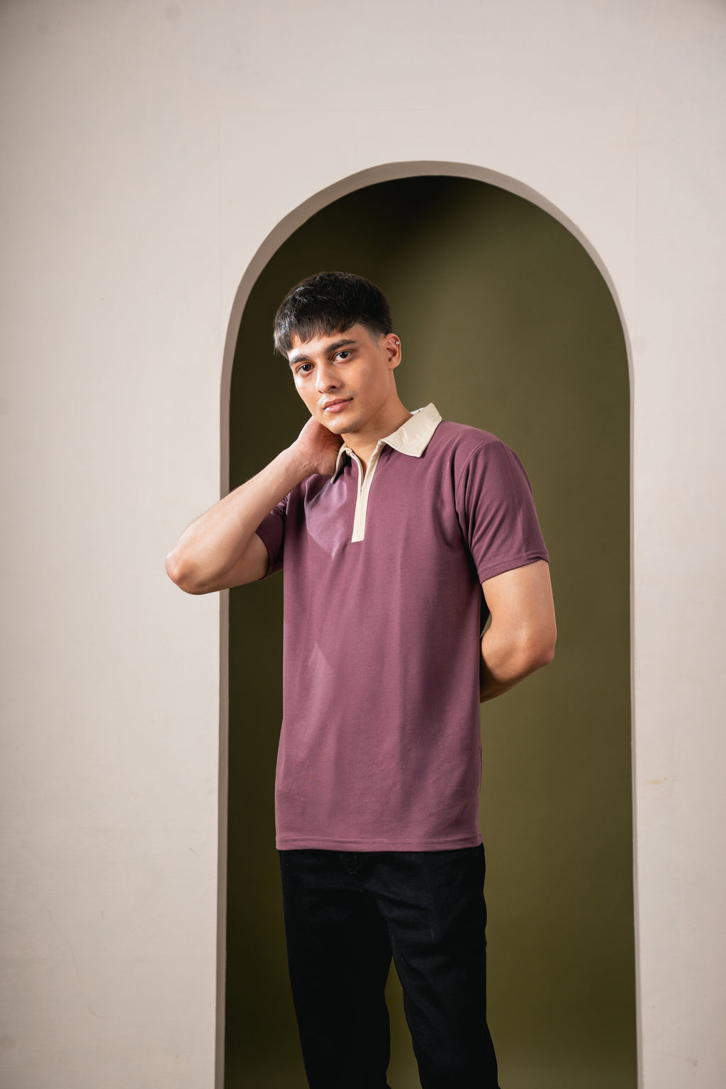 Monarch Zip Polo – Mocha Haze Brownie