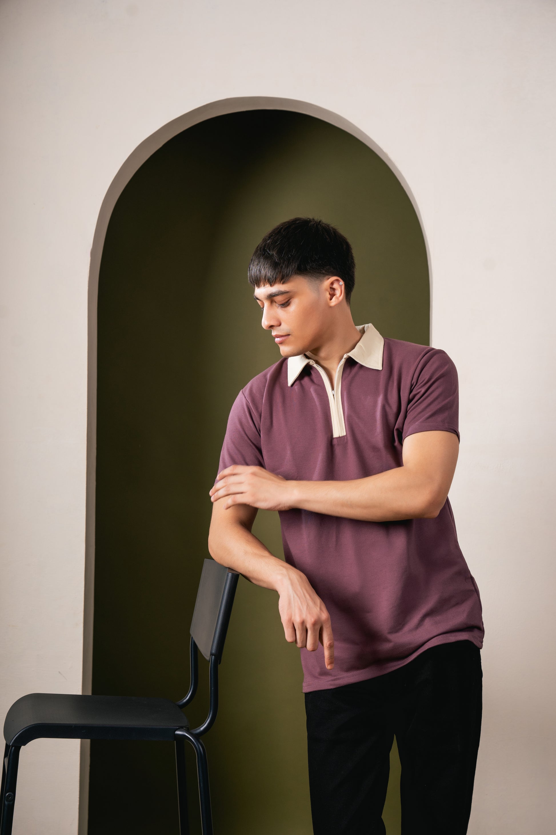 Monarch Zip Polo – Mocha Haze Brownie