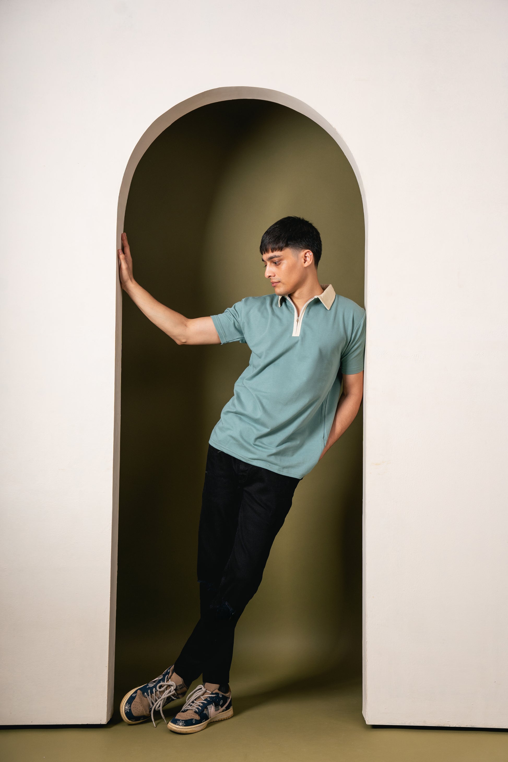 Monarch Zip Polo – Pistachio Crème