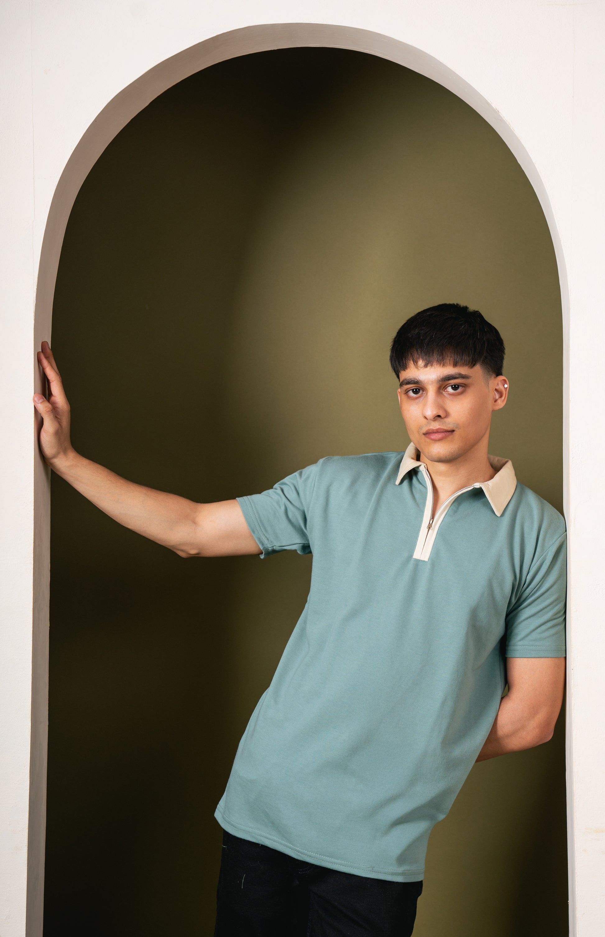 Monarch Zip Polo – Pistachio Crème