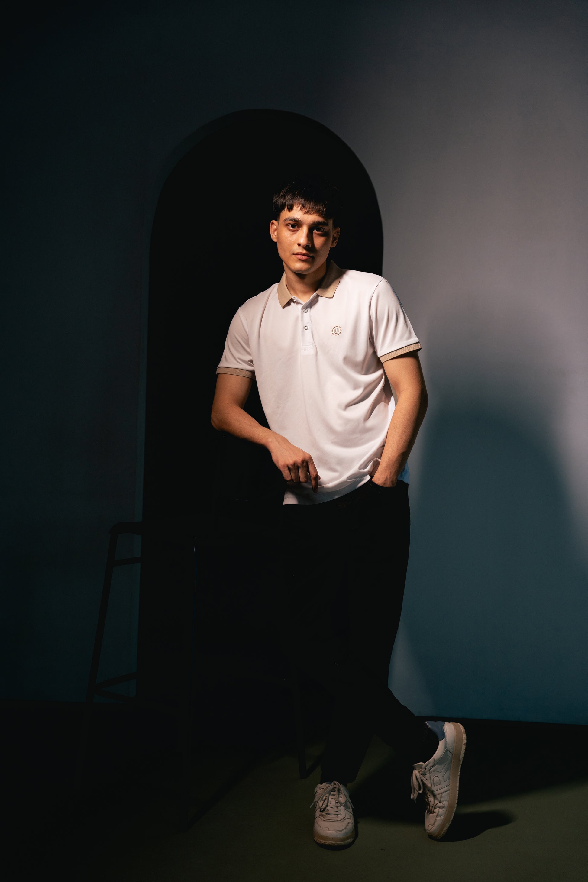 SlateEdge Polo – Ivory Sand Edition