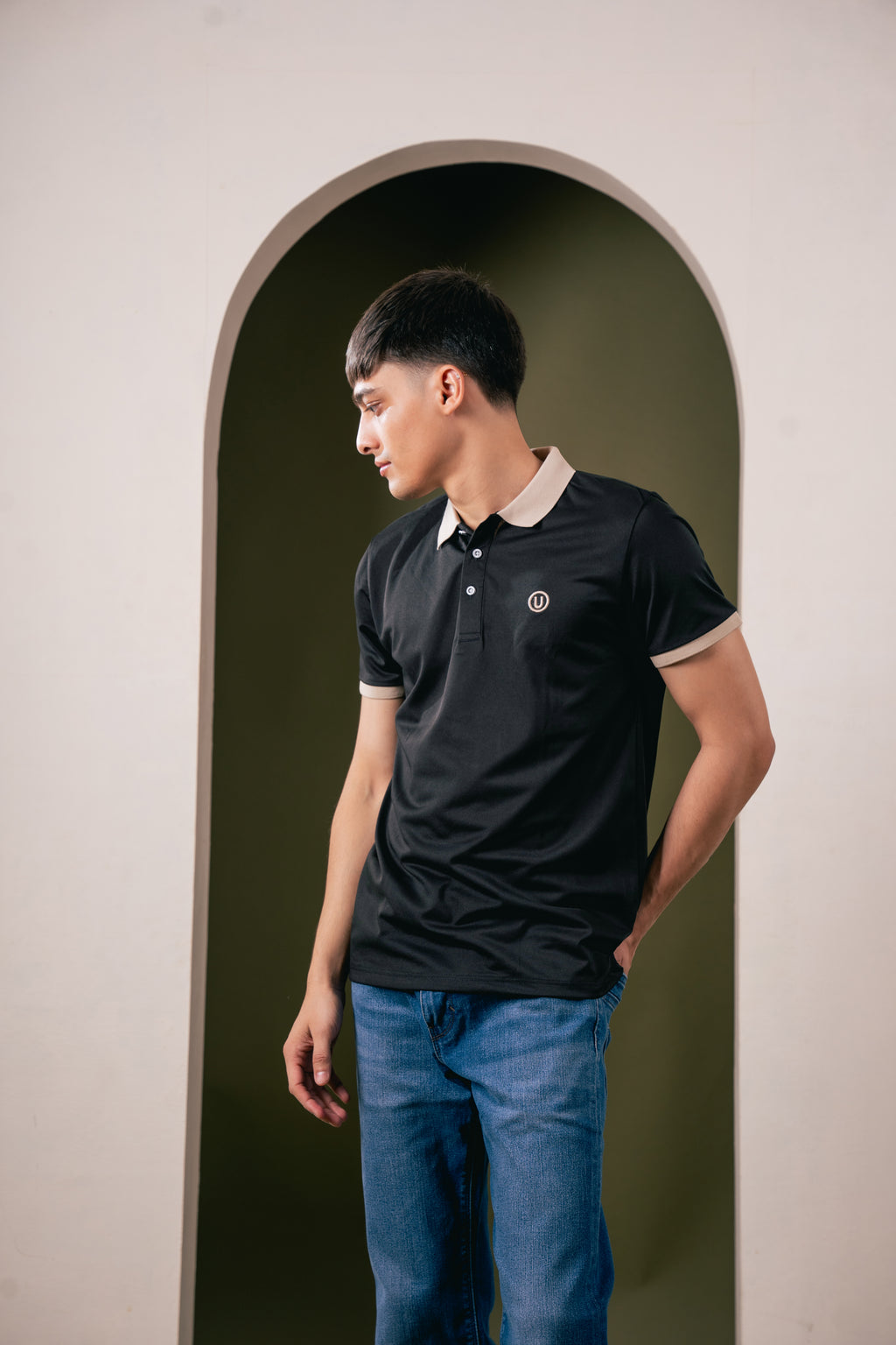 SlateEdge Polo – Obsidian Dune Edition