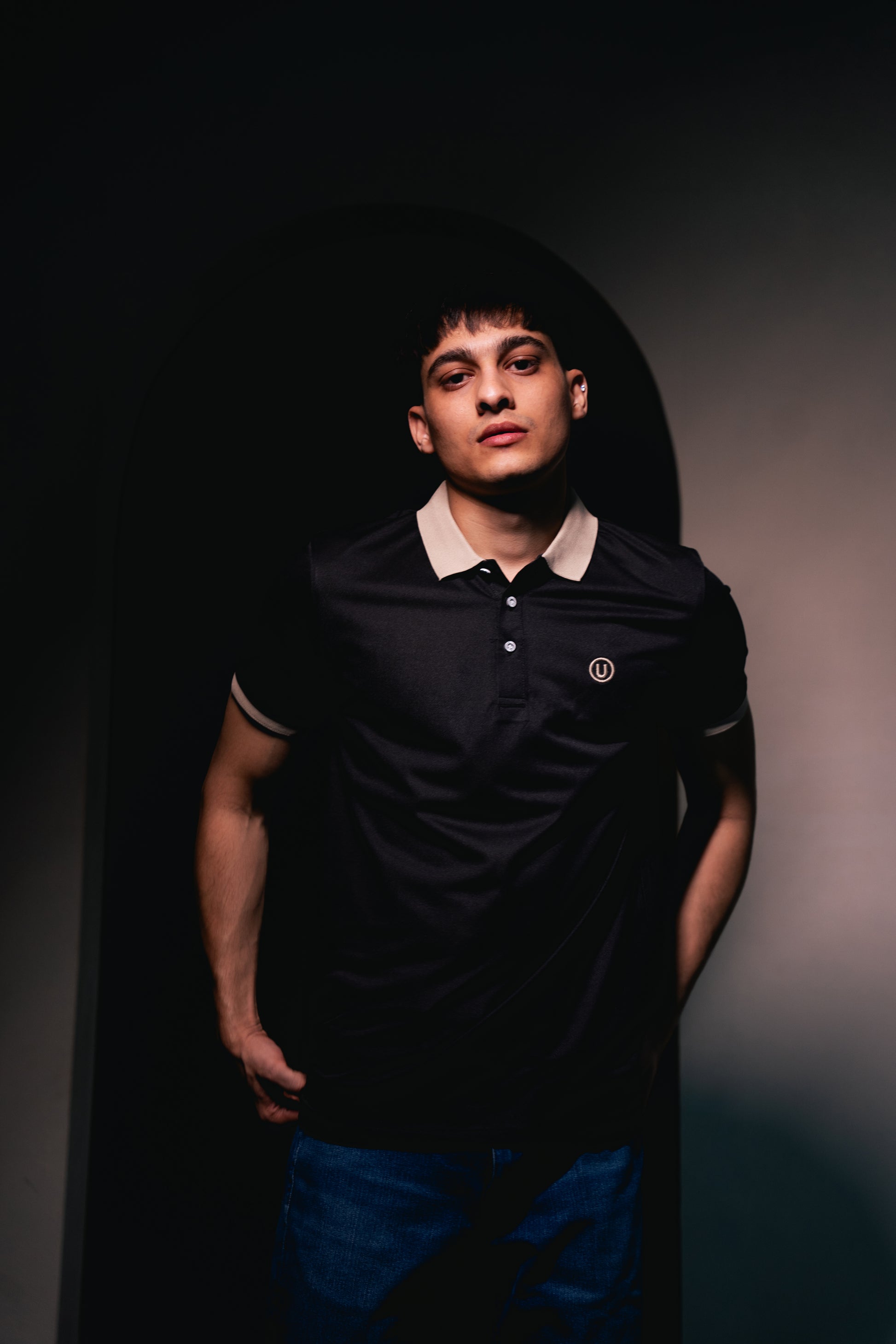 SlateEdge Polo – Obsidian Dune Edition