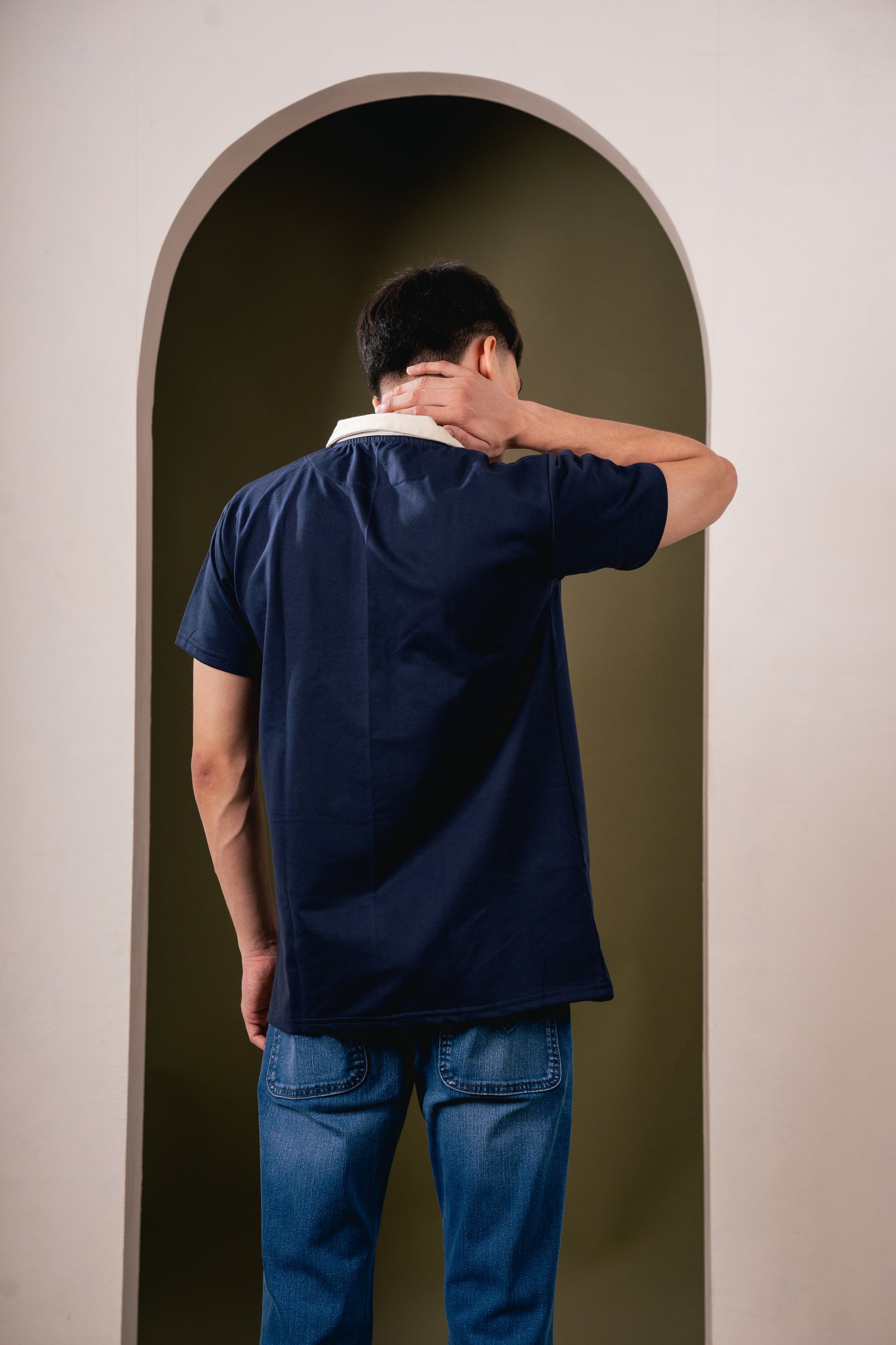 Monarch Zip Polo – Deep Navy Dusk