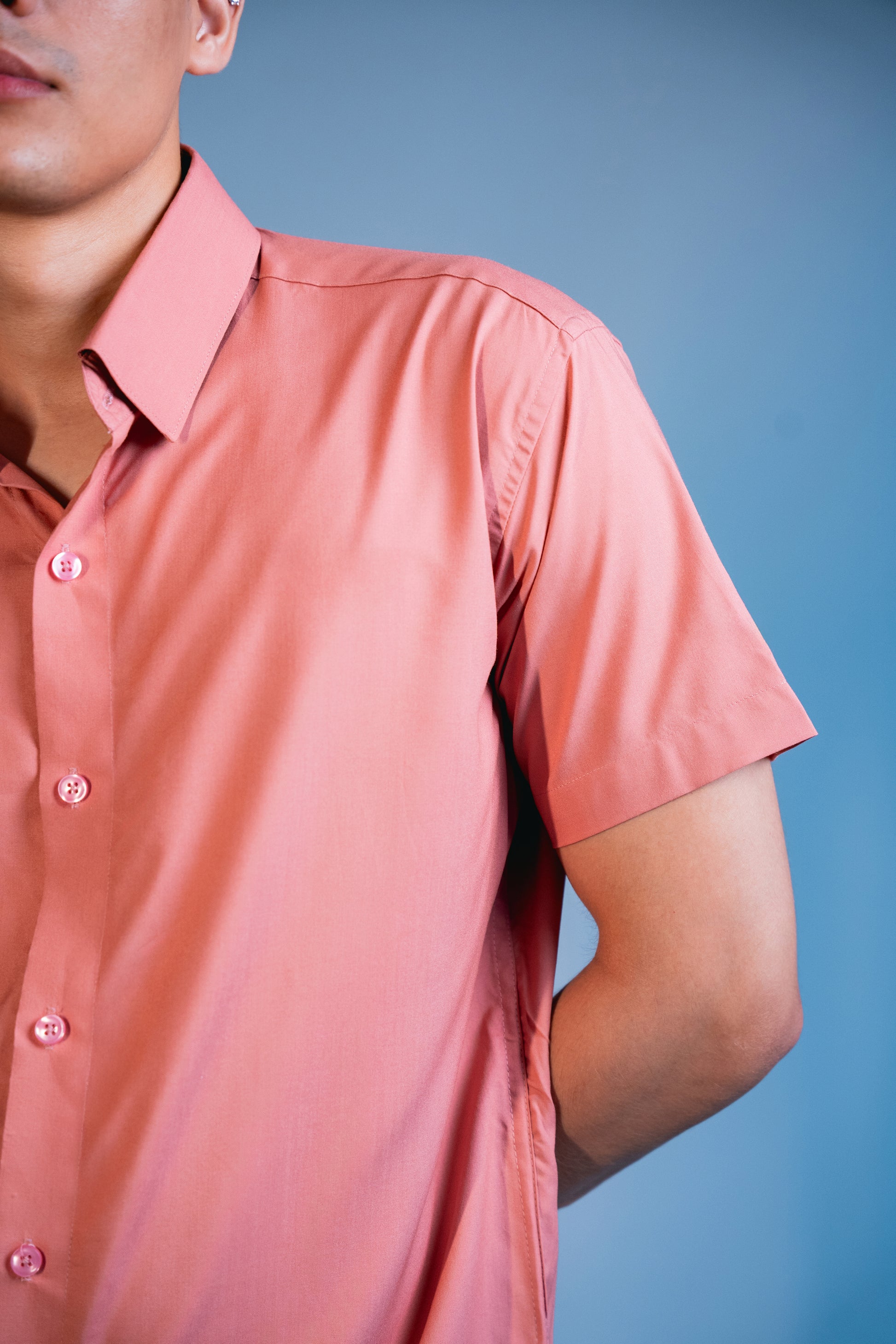 Soft Coral Viscose cotton Shirt