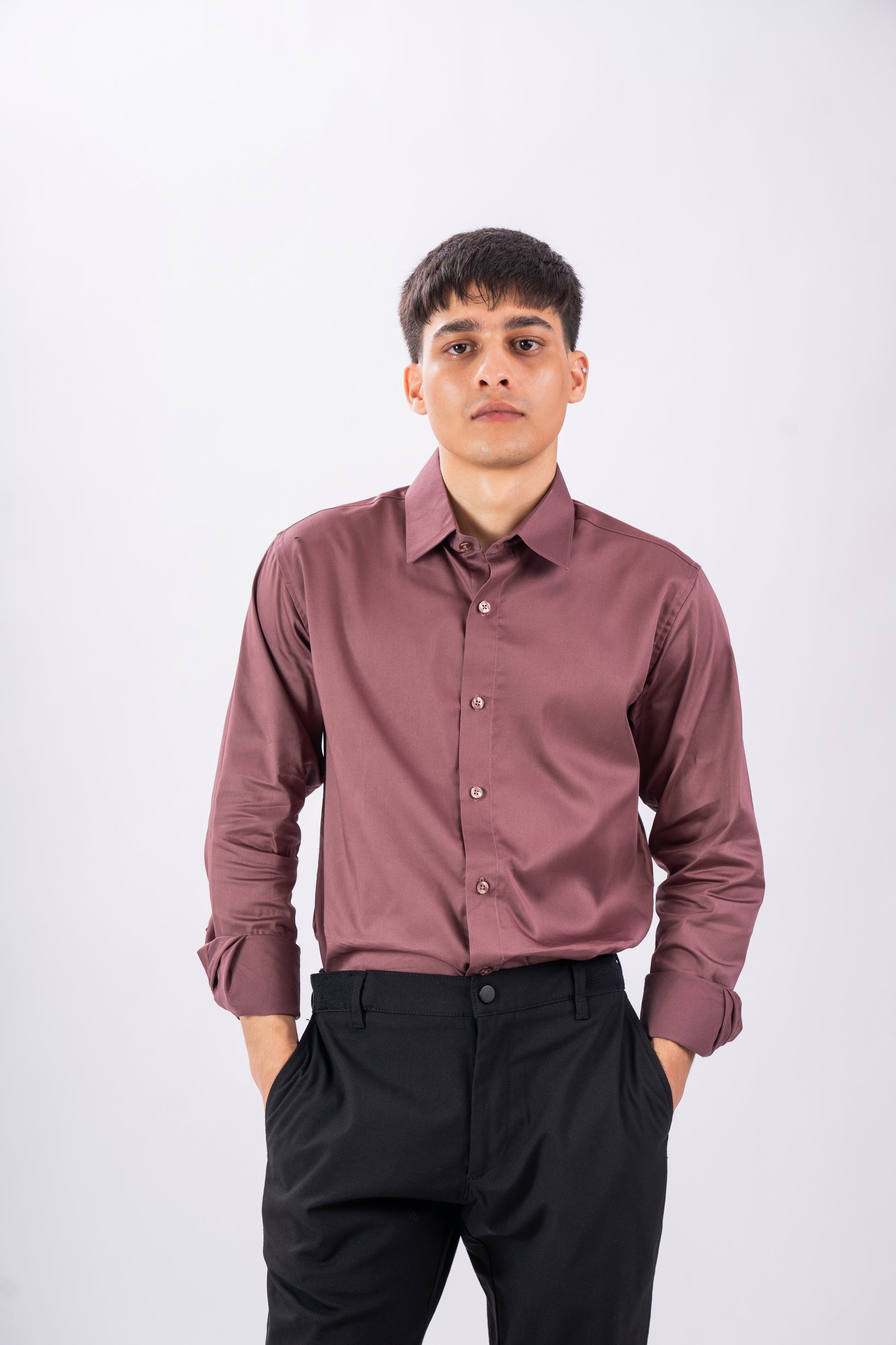 Mauve Mist Luxury Satin Shirt