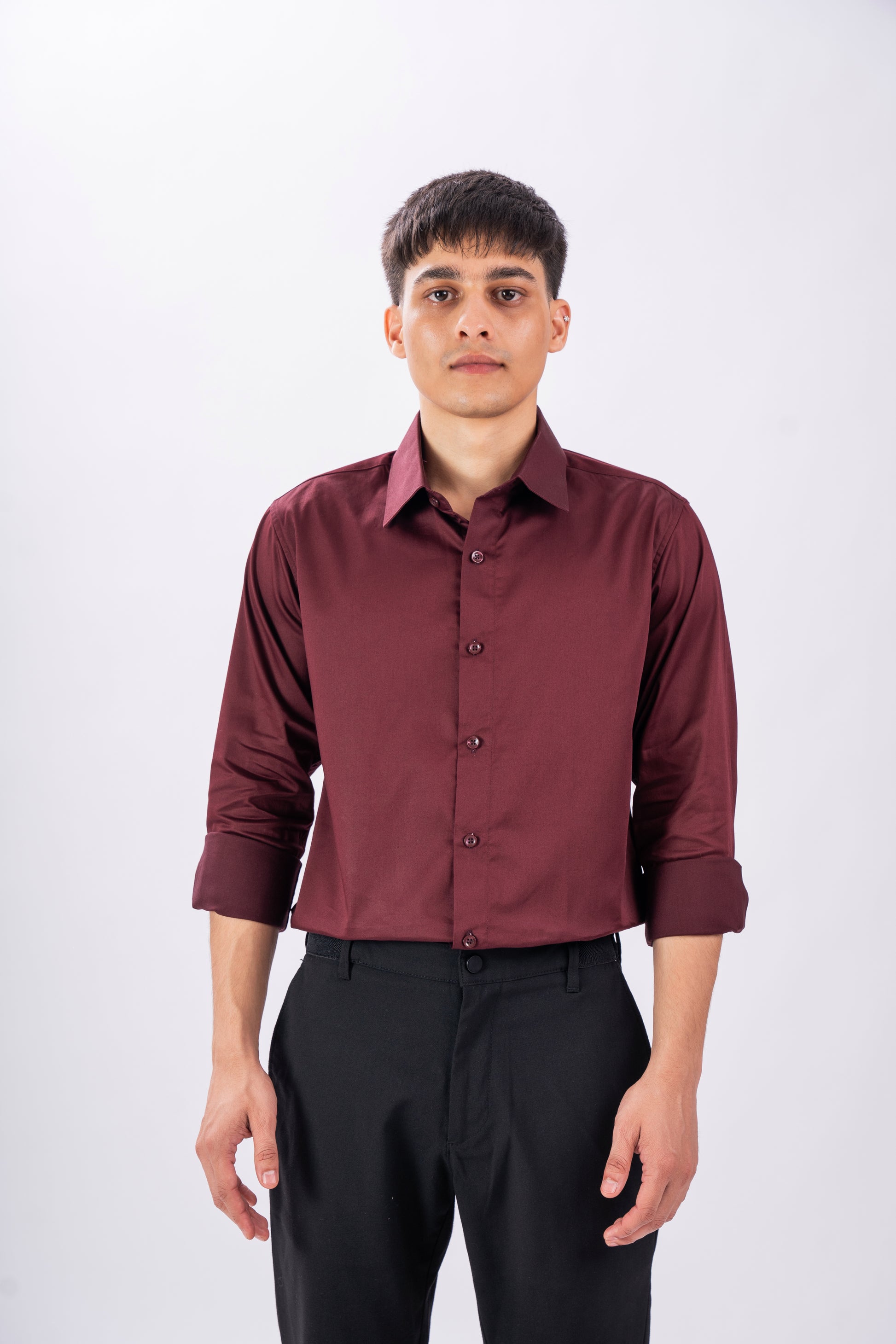 Rich Maroon Wine Luxury Satin Shirt