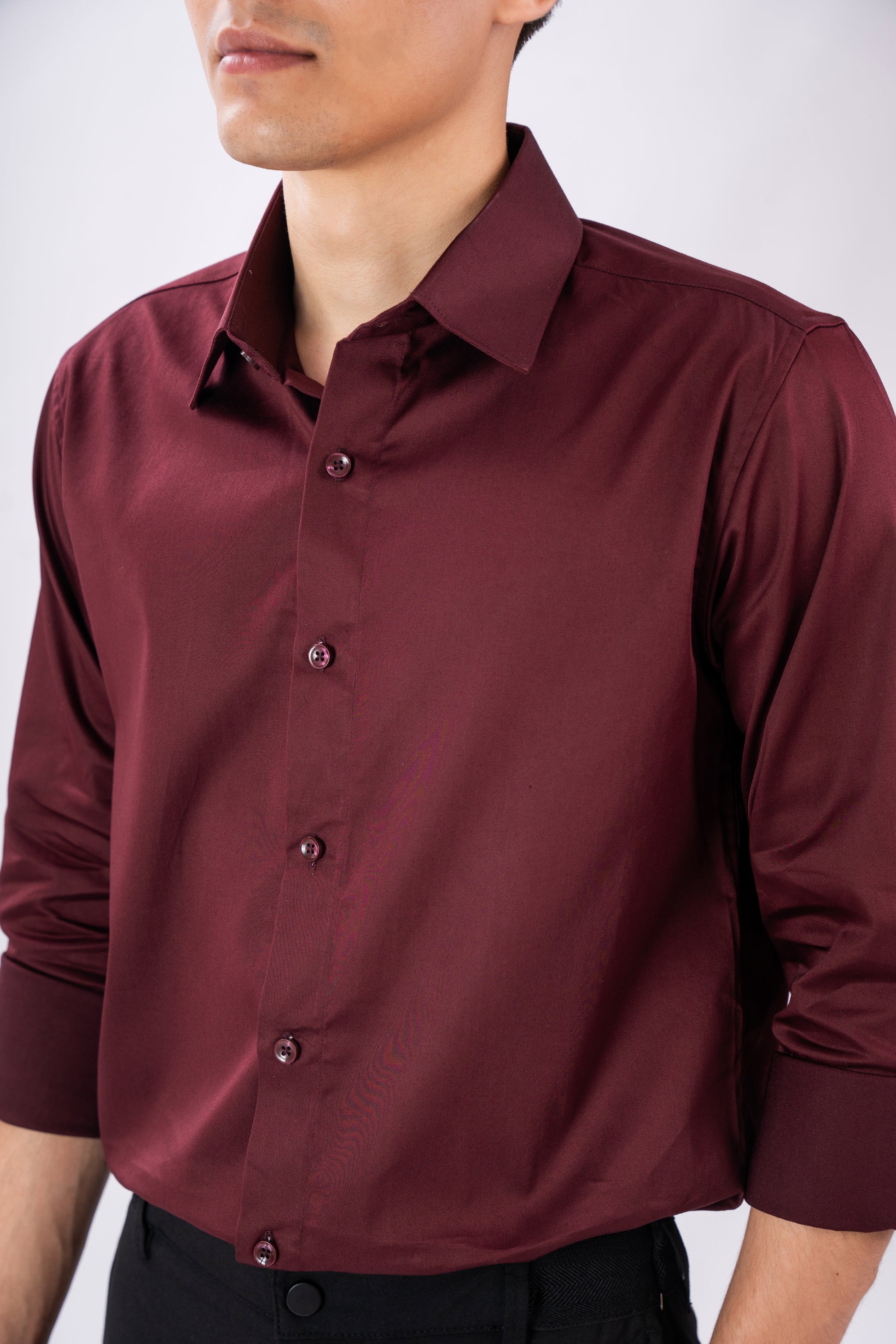 Rich Maroon Wine Luxury Satin Shirt