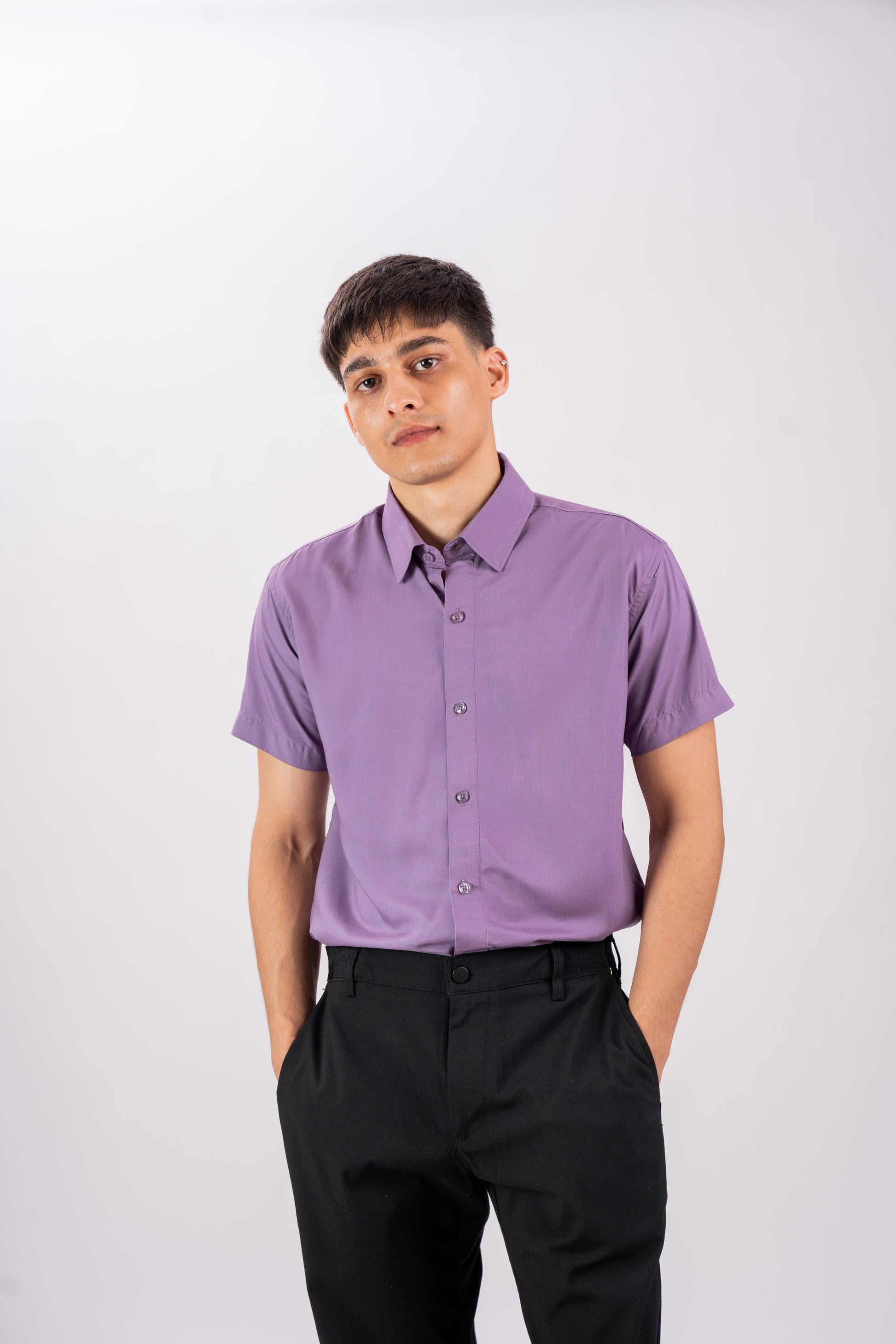 Lilac Lavender Viscose cotton Shirt