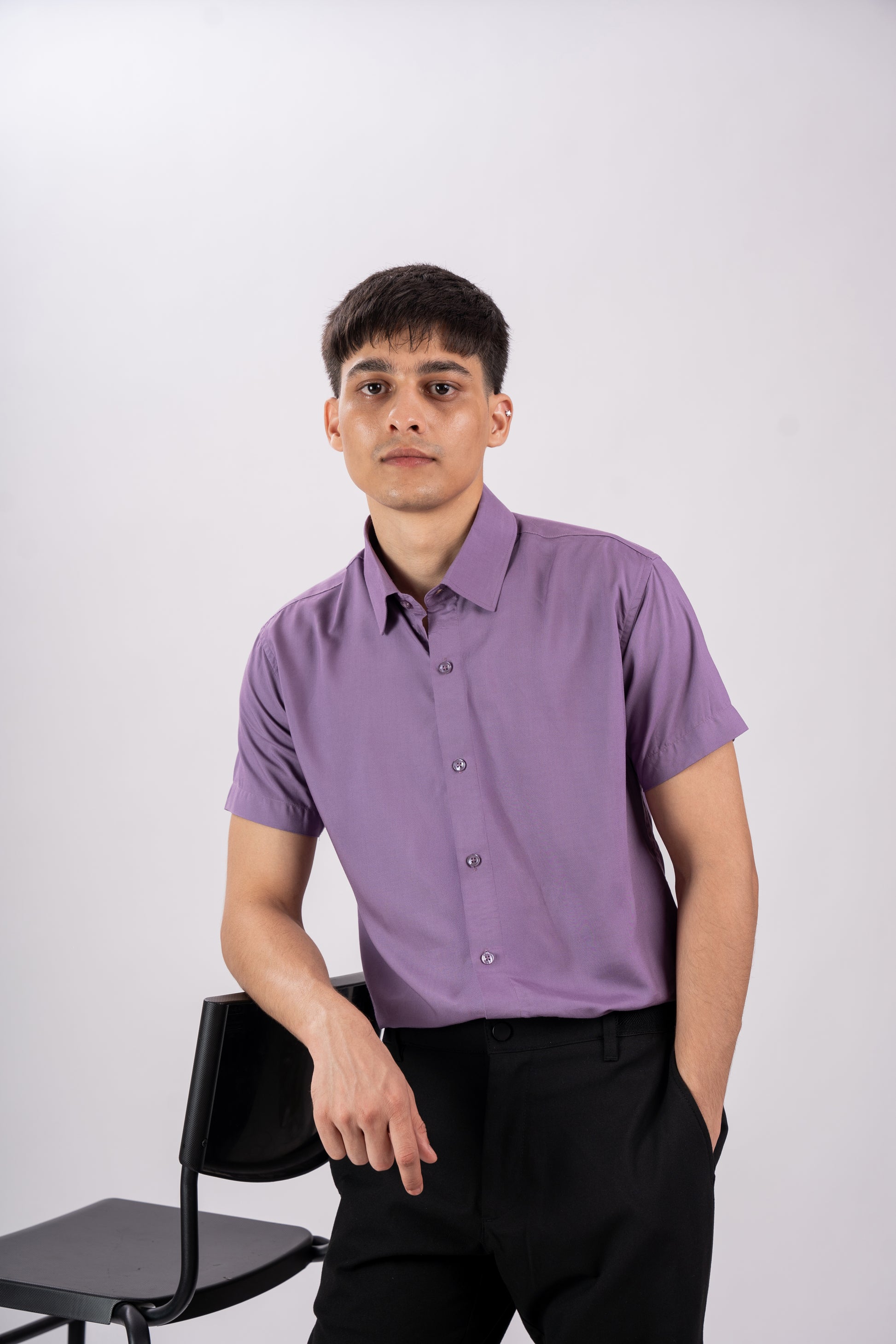 Lilac Lavender Viscose cotton Shirt