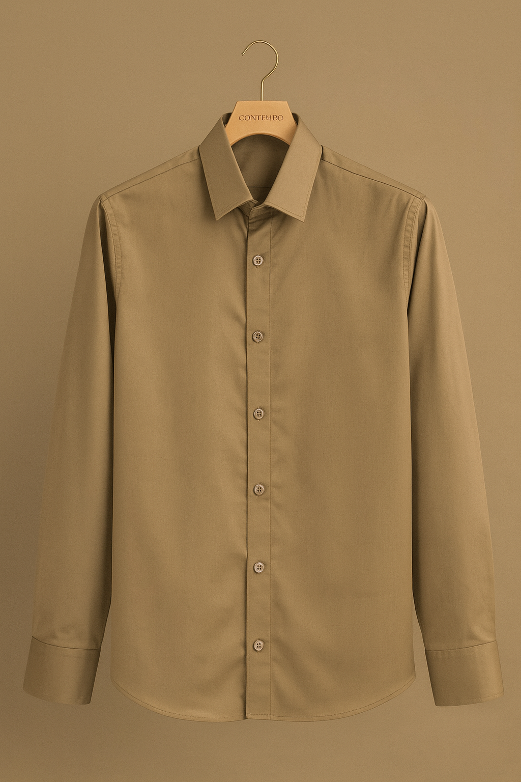Soft Almond Luxury Satin Shirt